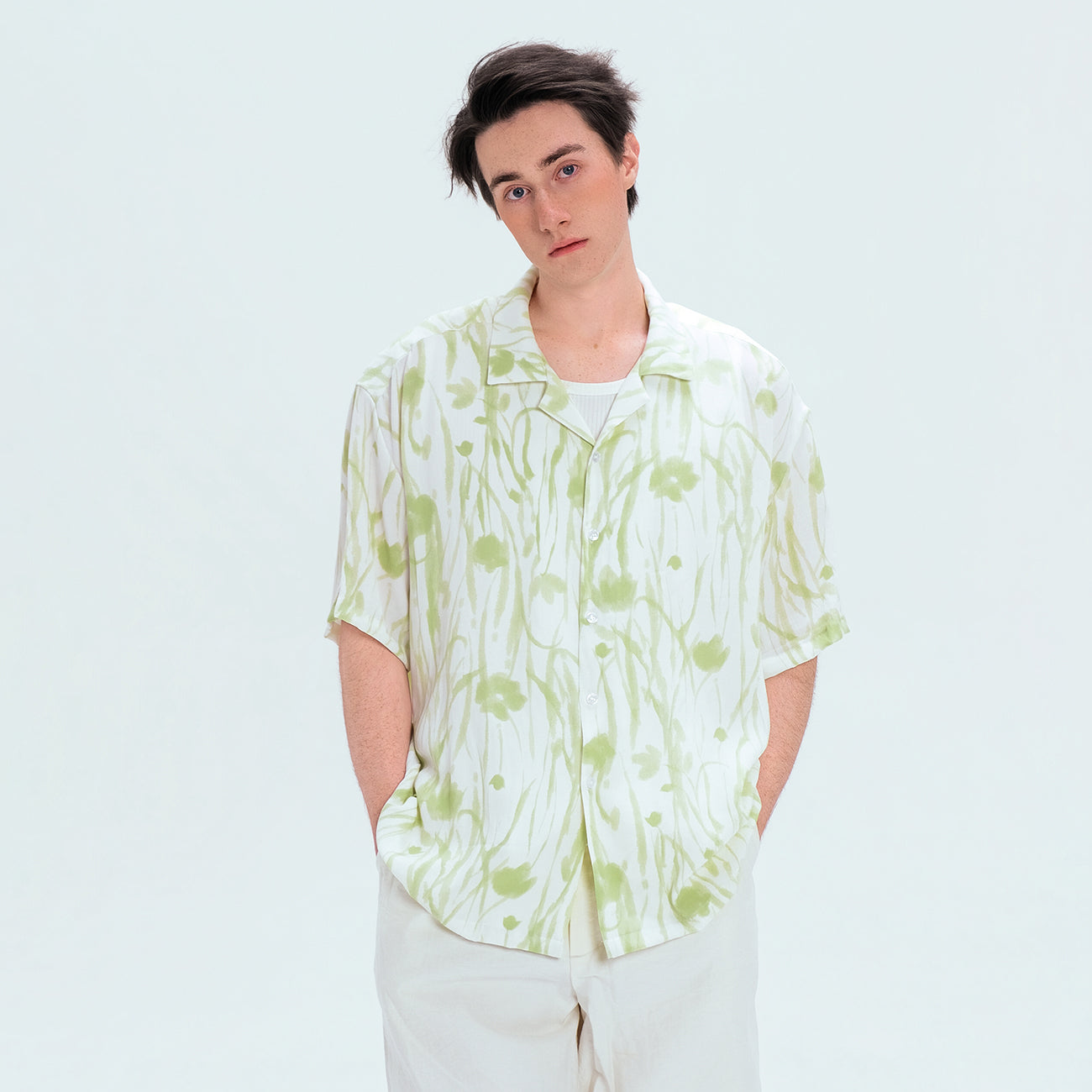 WIID Floral Cuban Half Shirt, premium urban and streetwear designers apparel on PROJECTISR.com, WIID