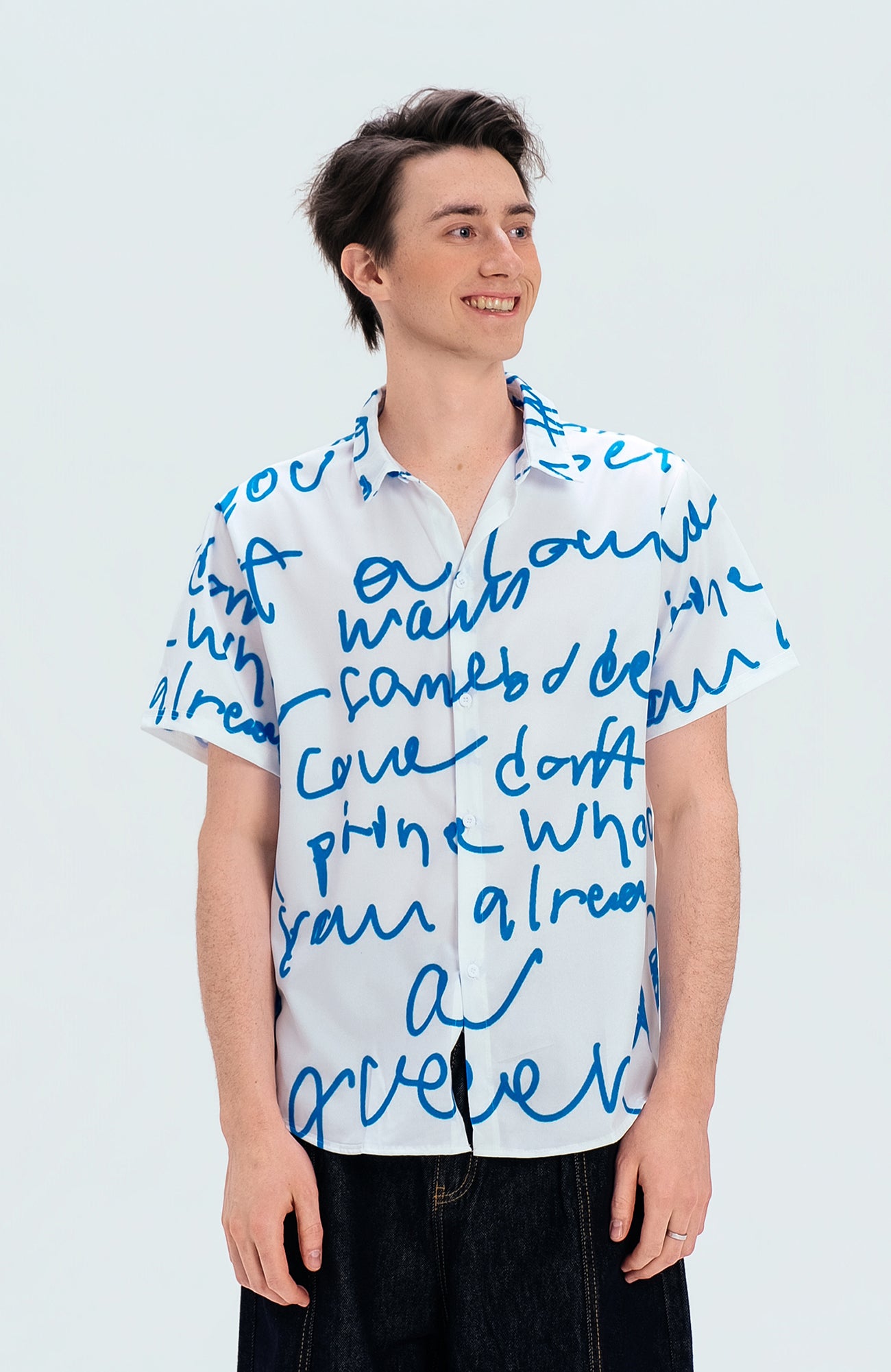 WIID All-Over Letter Cuban Half Shirt, premium urban and streetwear designers apparel on PROJECTISR.com, WIID