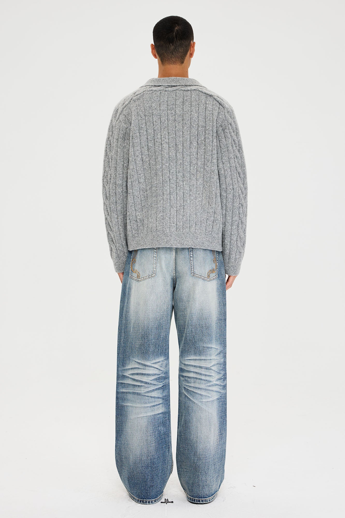 CATSSTAC Essential Wool-Blend Cable Knit Jacket