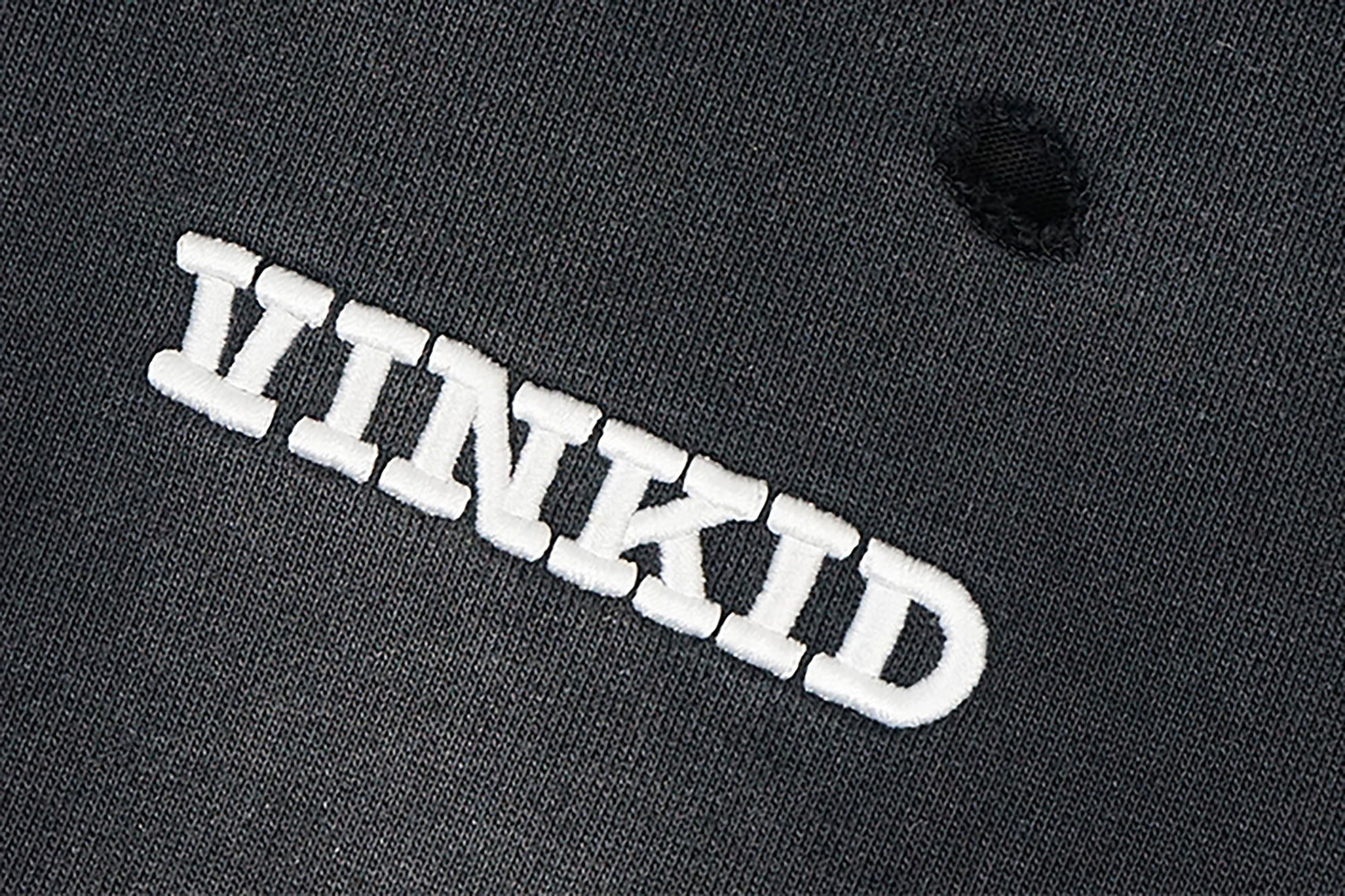 VINKID Distressed Worn Logo Zip Hooded Jacket, premium urban and streetwear designers apparel on PROJECTISR.com, VINKID
