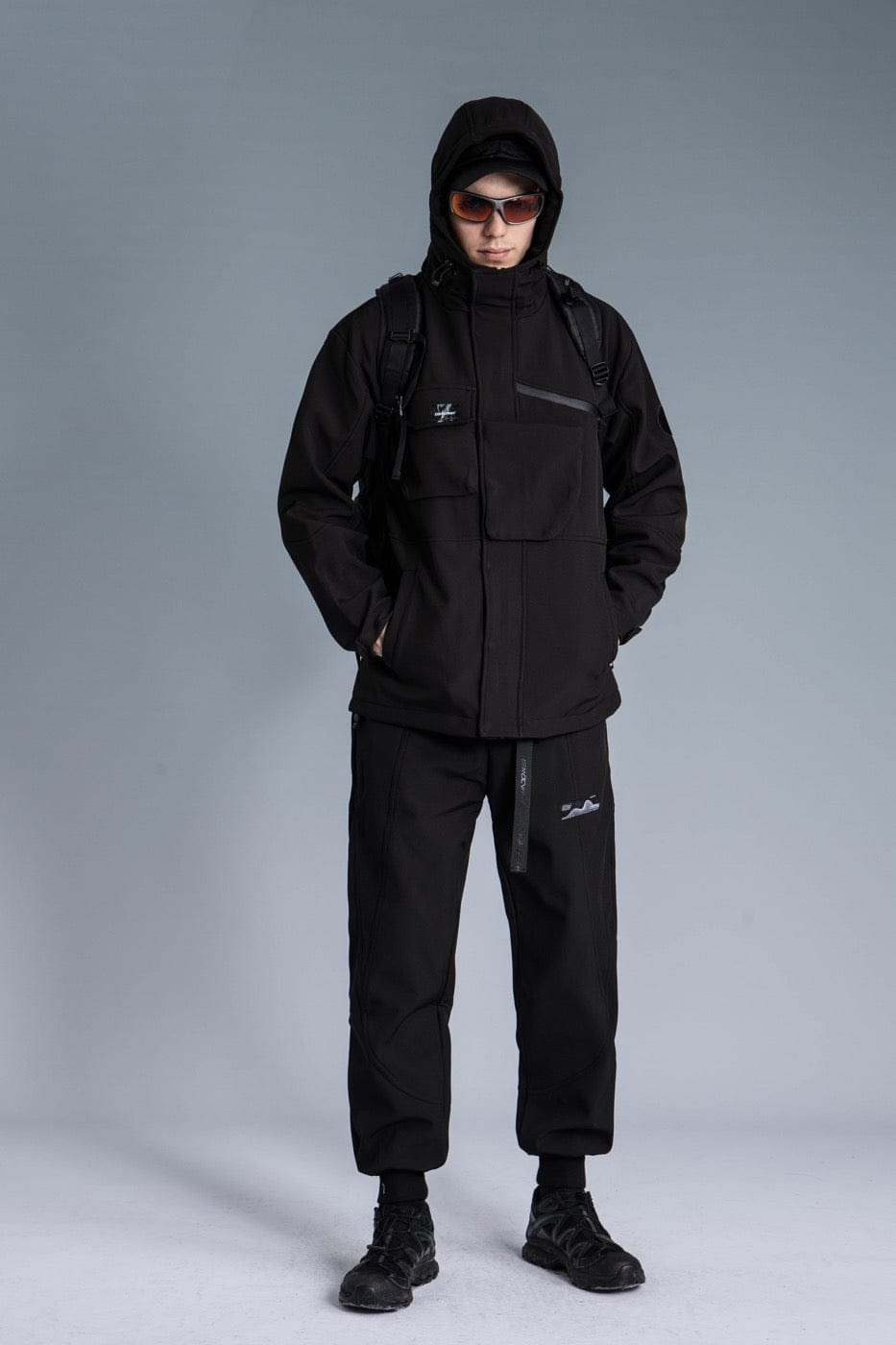 ENSHADOWER Asymmetrical Front Pocket Gorpcore Windbreaker, premium urban and streetwear designers apparel on PROJECTISR.com, ENSHADOWER