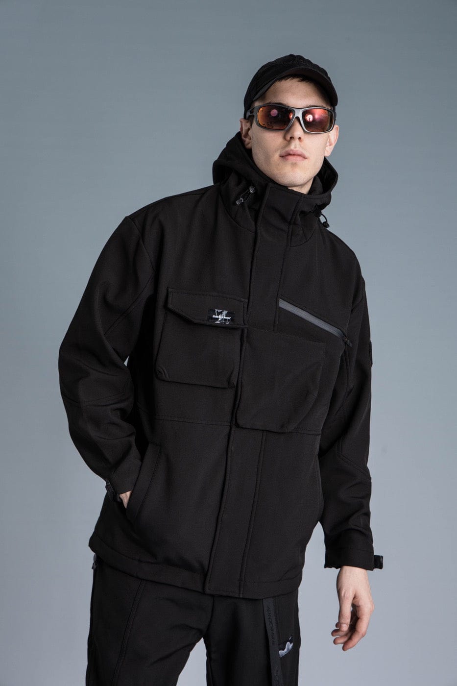 ENSHADOWER Asymmetrical Front Pocket Gorpcore Windbreaker, premium urban and streetwear designers apparel on PROJECTISR.com, ENSHADOWER