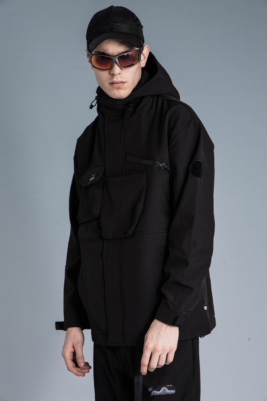 ENSHADOWER Asymmetrical Front Pocket Gorpcore Windbreaker, premium urban and streetwear designers apparel on PROJECTISR.com, ENSHADOWER