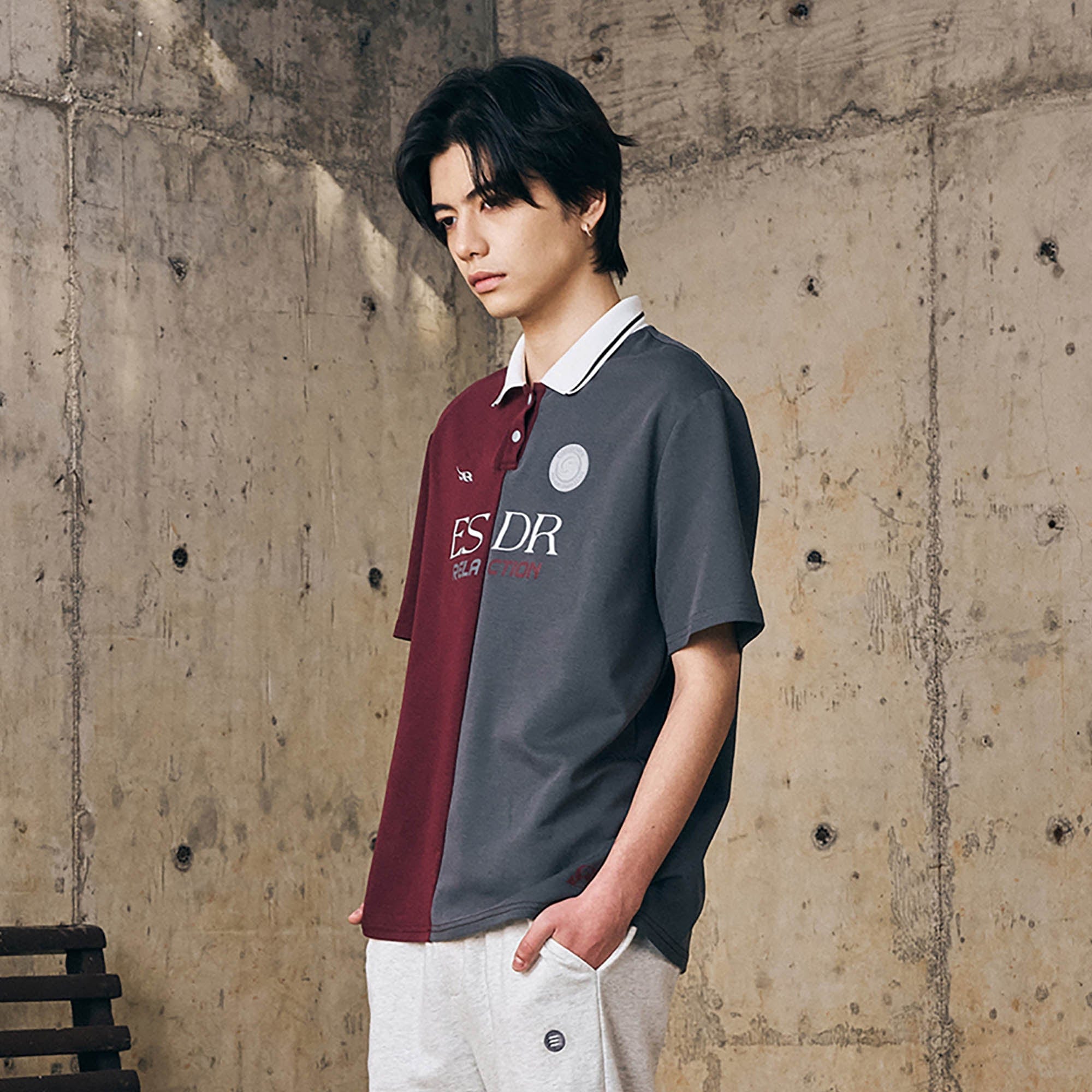 ENSHADOWER Retro Contrast Panel Polo T-Shirt, premium urban and streetwear designers apparel on PROJECTISR.com, ENSHADOWER