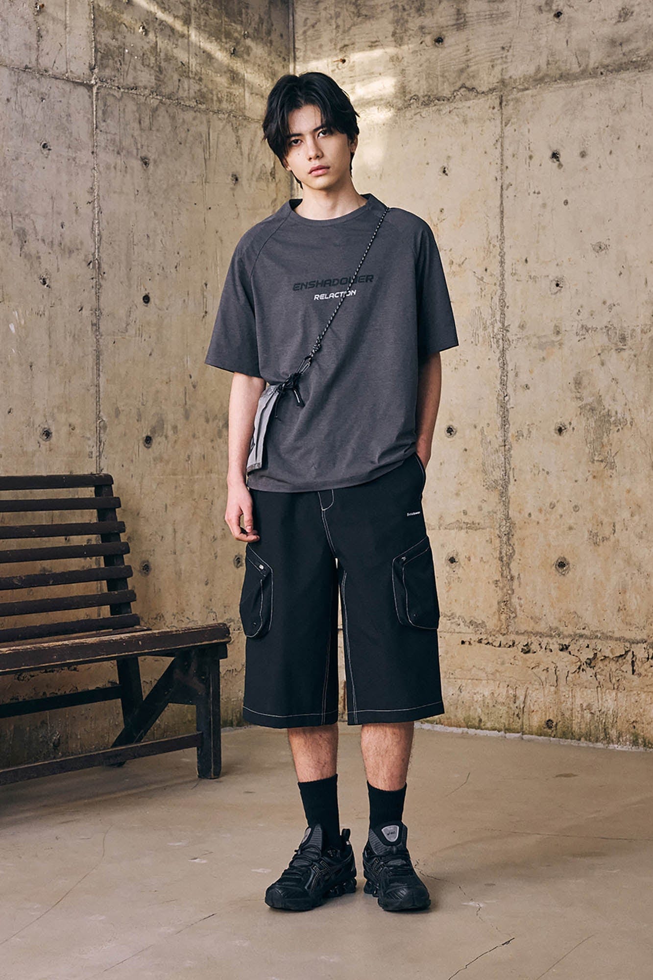 ENSHADOWER Stitched Multi-Pocket Cargo Shorts, premium urban and streetwear designers apparel on PROJECTISR.com, ENSHADOWER