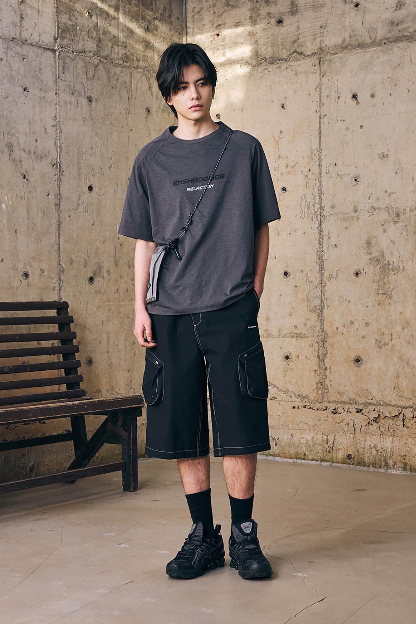 ENSHADOWER Stitched Multi-Pocket Cargo Shorts, premium urban and streetwear designers apparel on PROJECTISR.com, ENSHADOWER