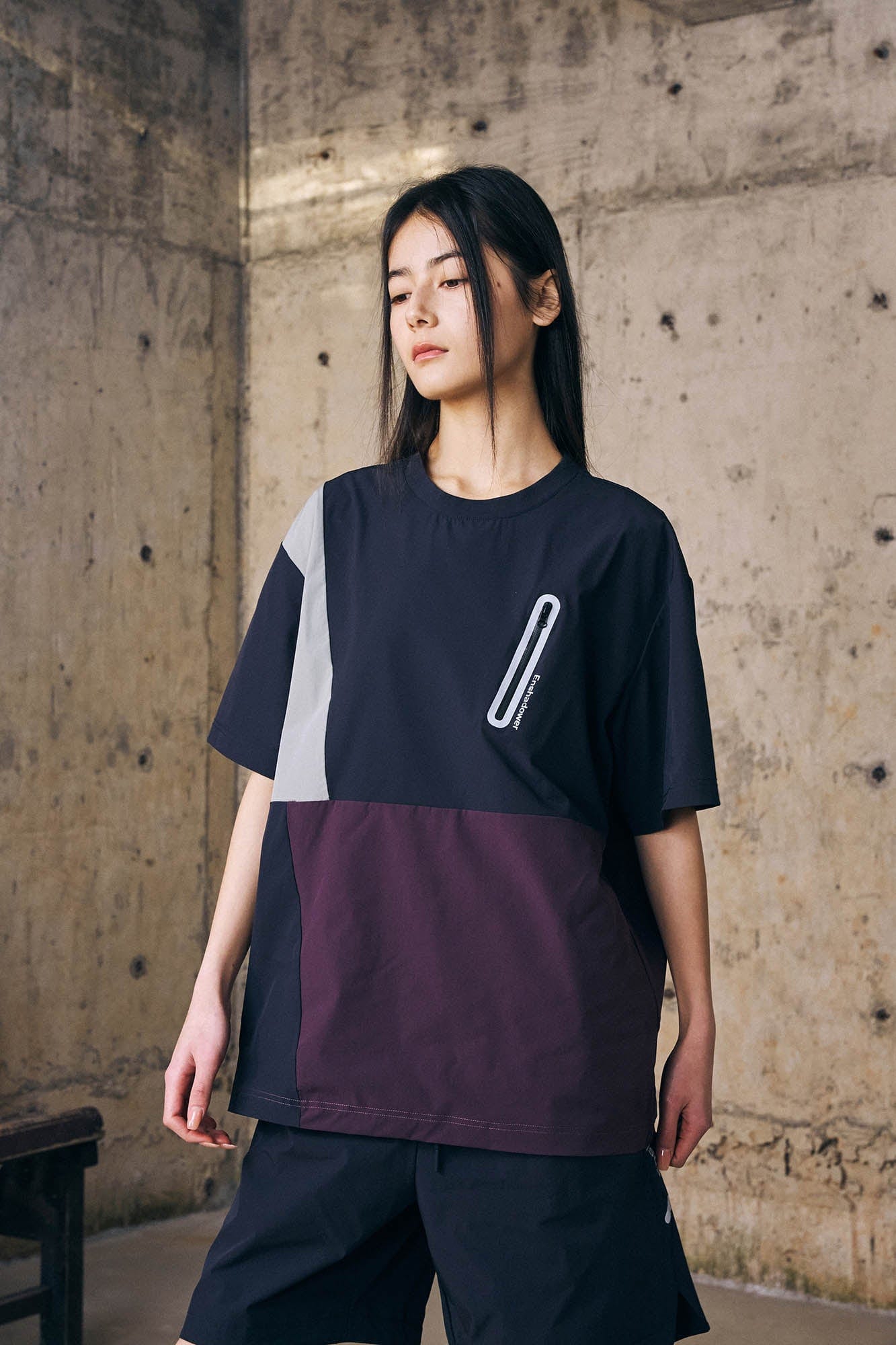 ENSHADOWER Urban Contrast Block Panelled T-Shirt, premium urban and streetwear designers apparel on PROJECTISR.com, ENSHADOWER