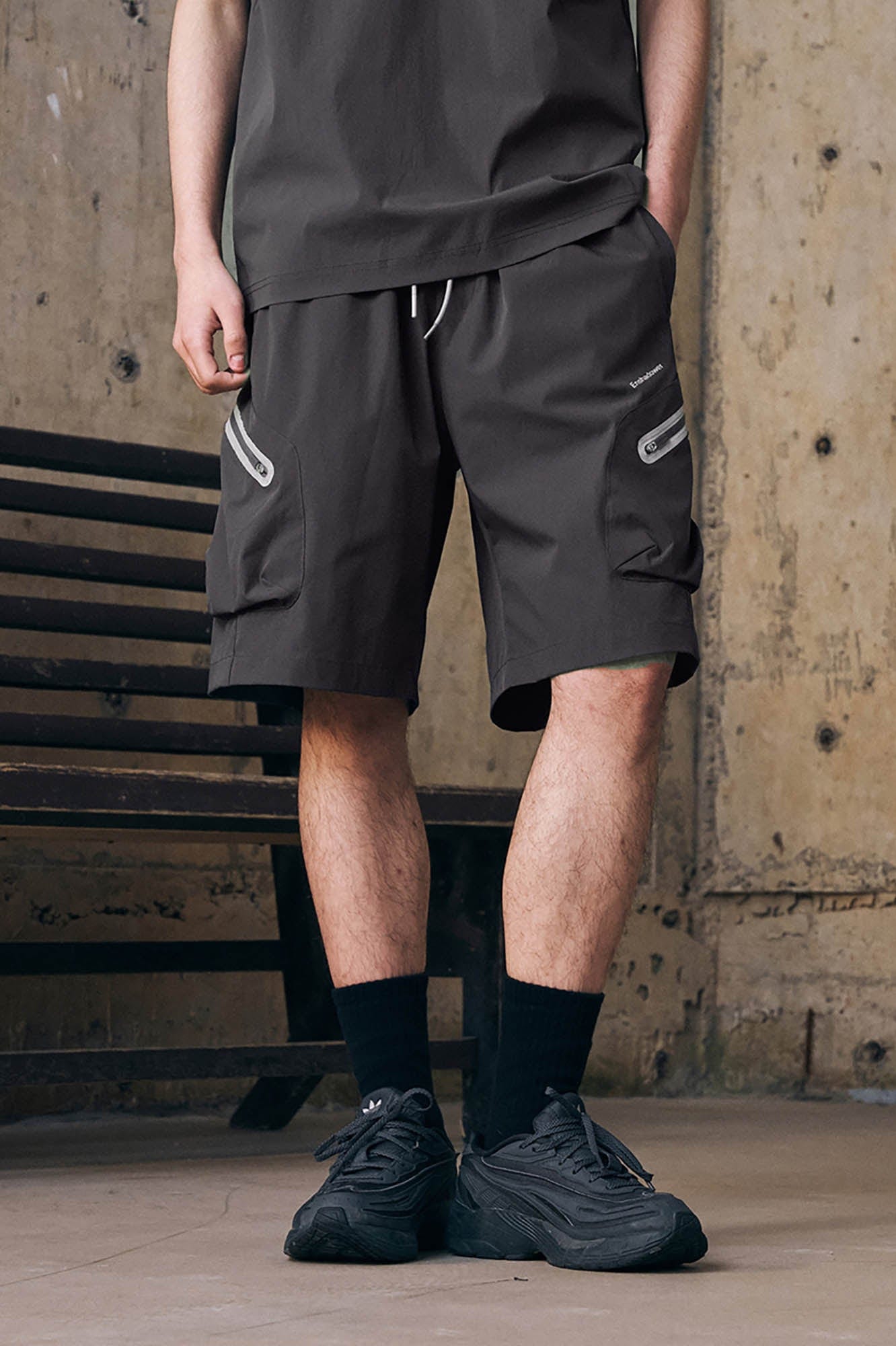 ENSHADOWER Contrast Quick-Dry Drawstring Shorts, premium urban and streetwear designers apparel on PROJECTISR.com, ENSHADOWER