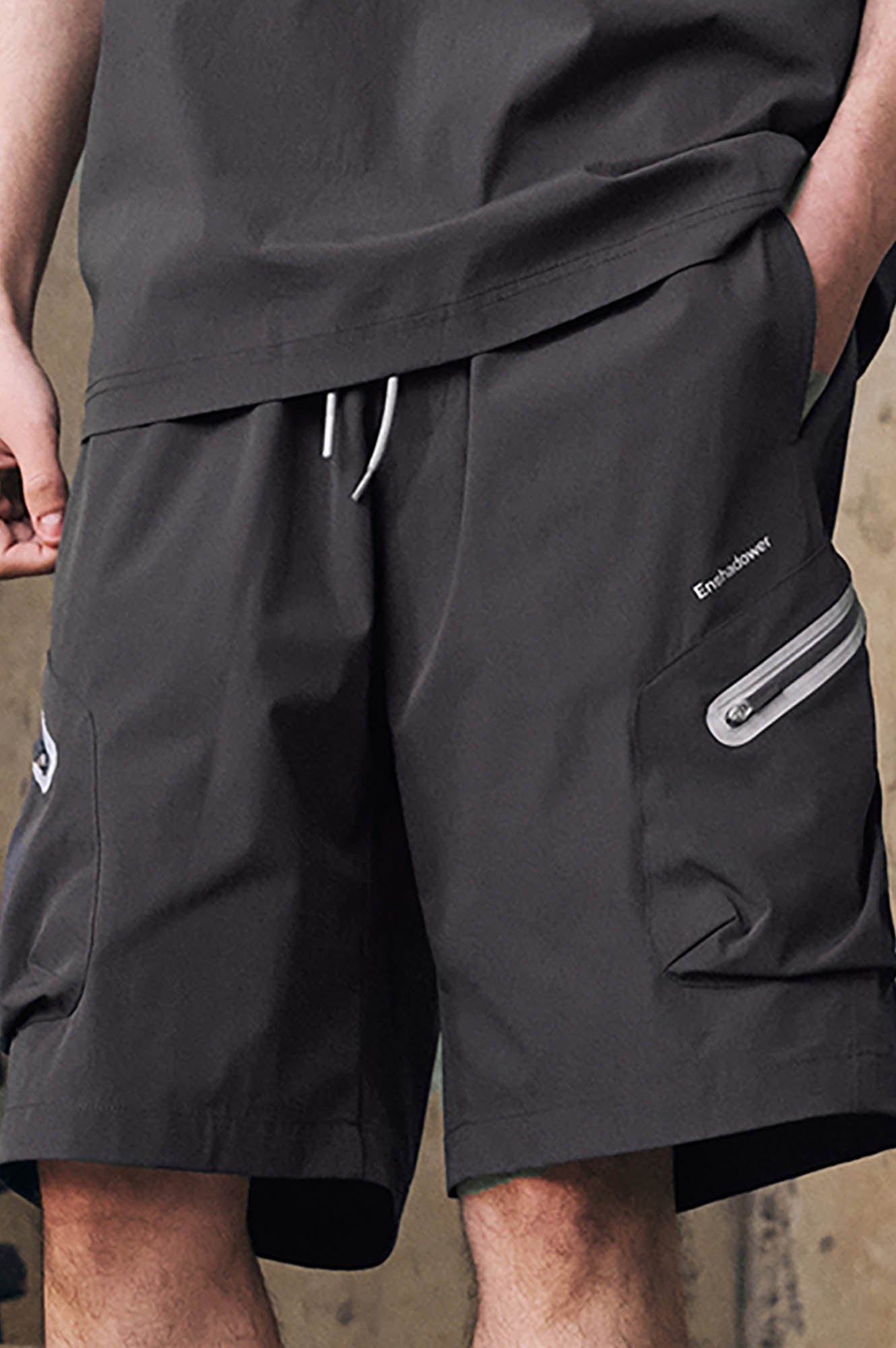 ENSHADOWER Contrast Quick-Dry Drawstring Shorts, premium urban and streetwear designers apparel on PROJECTISR.com, ENSHADOWER