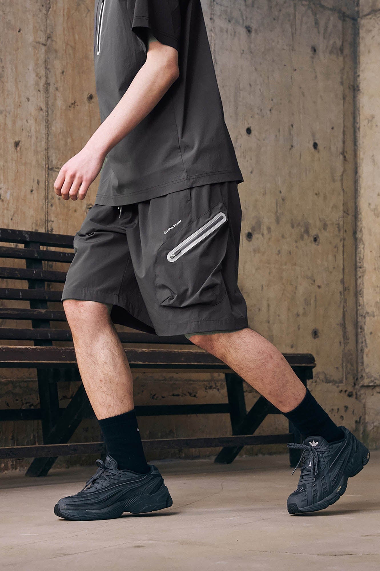 ENSHADOWER Contrast Quick-Dry Drawstring Shorts, premium urban and streetwear designers apparel on PROJECTISR.com, ENSHADOWER