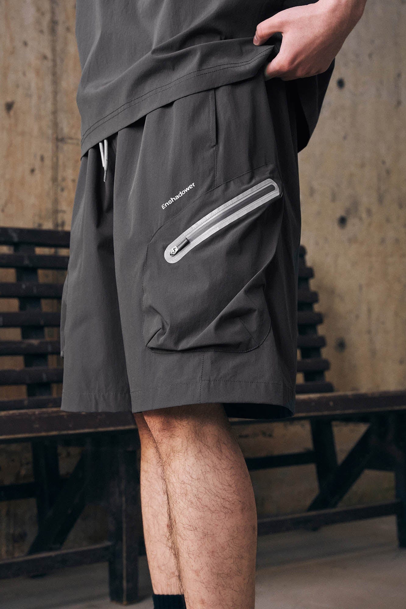 ENSHADOWER Contrast Quick-Dry Drawstring Shorts, premium urban and streetwear designers apparel on PROJECTISR.com, ENSHADOWER