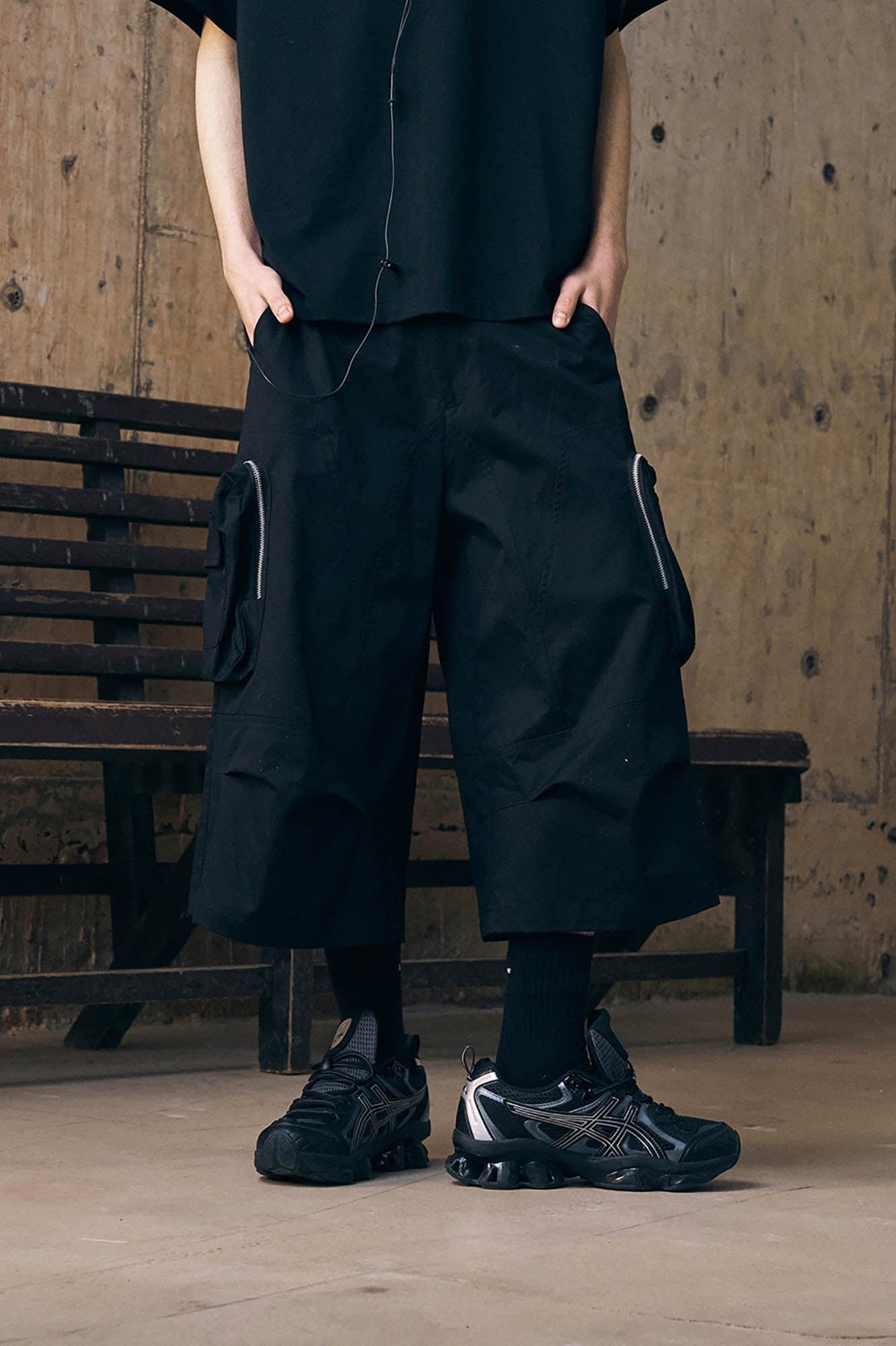 ENSHADOWER Utility Zippered-Pocket Cargo Shorts, premium urban and streetwear designers apparel on PROJECTISR.com, ENSHADOWER