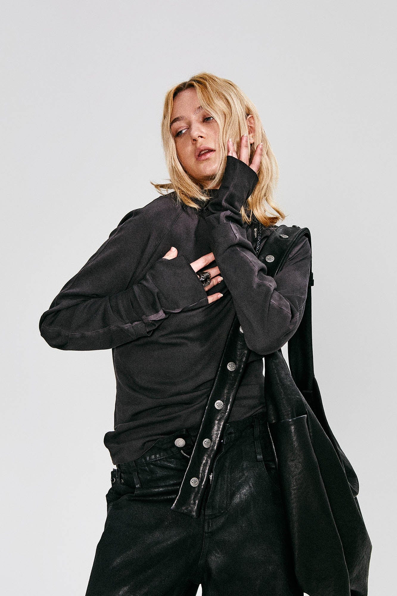 FLYERRER High Neck Slim-Fit Long-Sleeve Tee, premium urban and streetwear designers apparel on PROJECTISR.com, FLYERRER