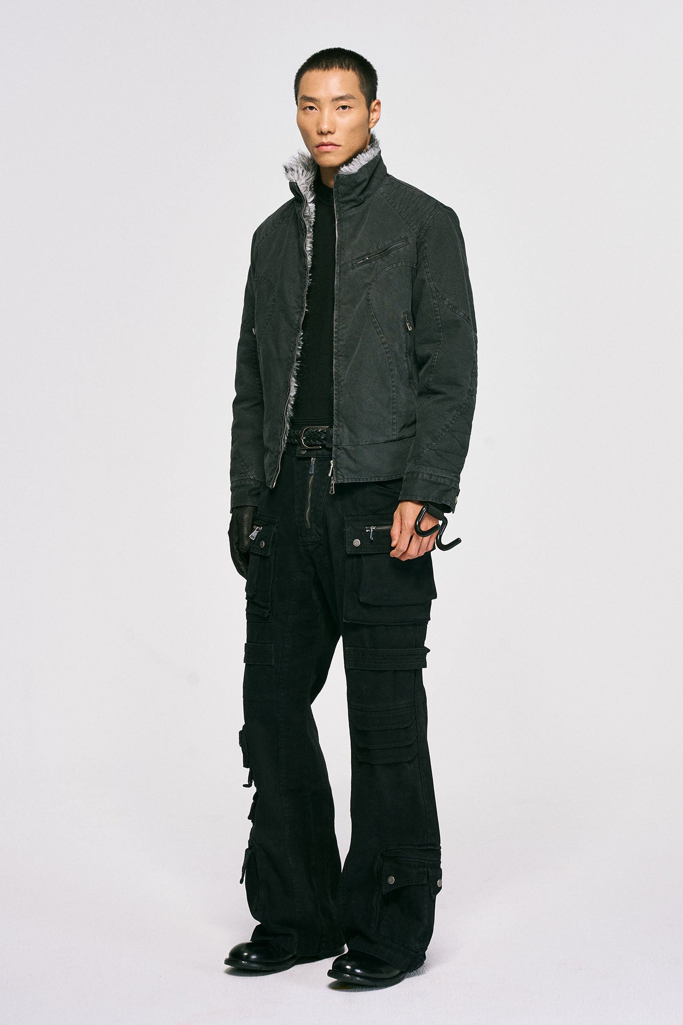 CATSSTAC Faux Fur Lining Washed Jacket