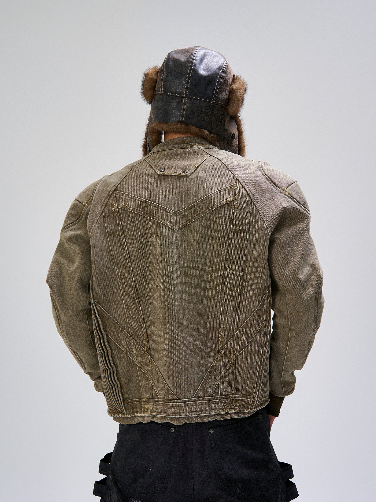 FLYERRER Panel Armor Moto Canvas Jacket, premium urban and streetwear designers apparel on PROJECTISR.com, FLYERRER