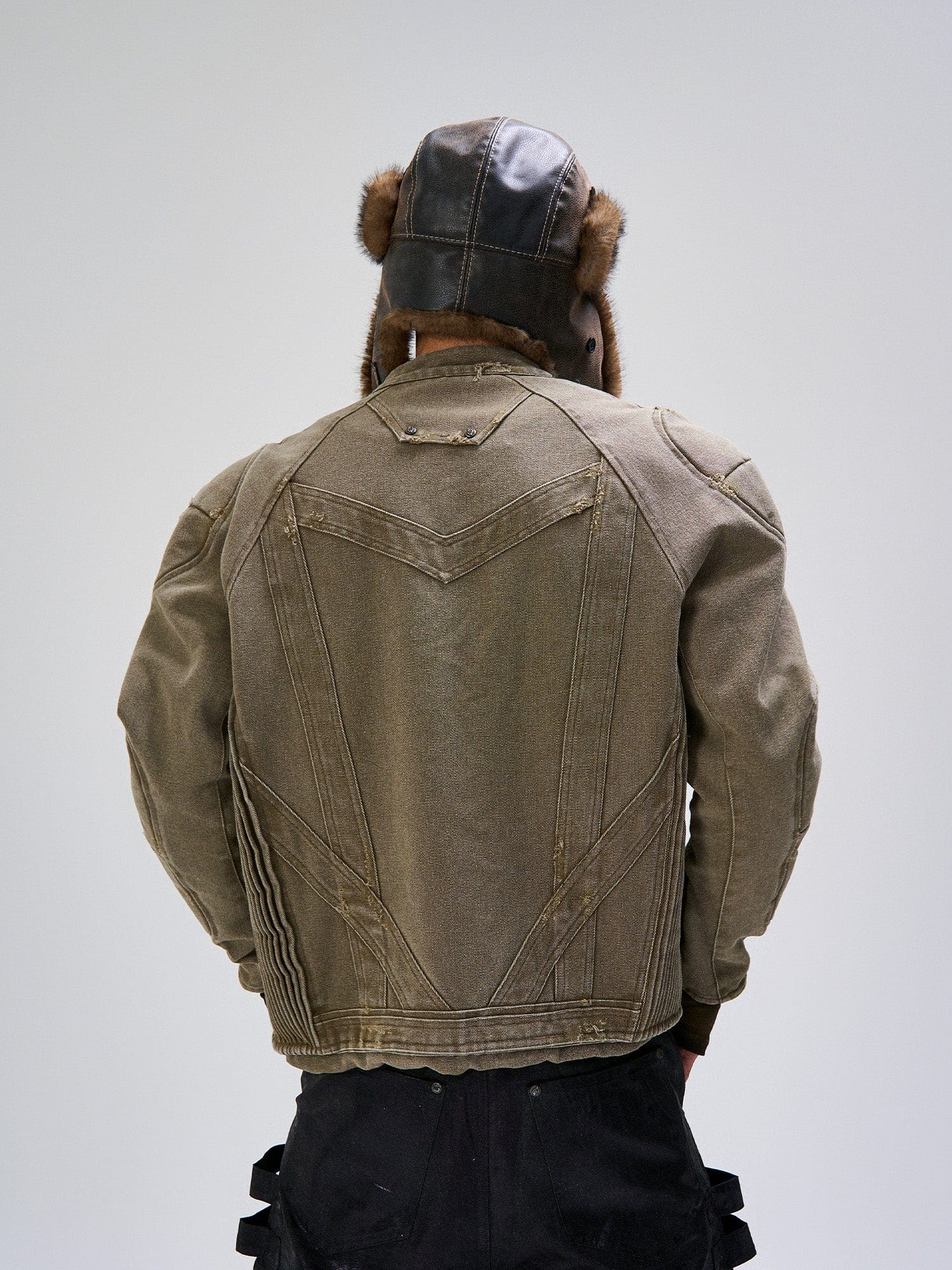 FLYERRER Panel Armor Moto Canvas Jacket, premium urban and streetwear designers apparel on PROJECTISR.com, FLYERRER
