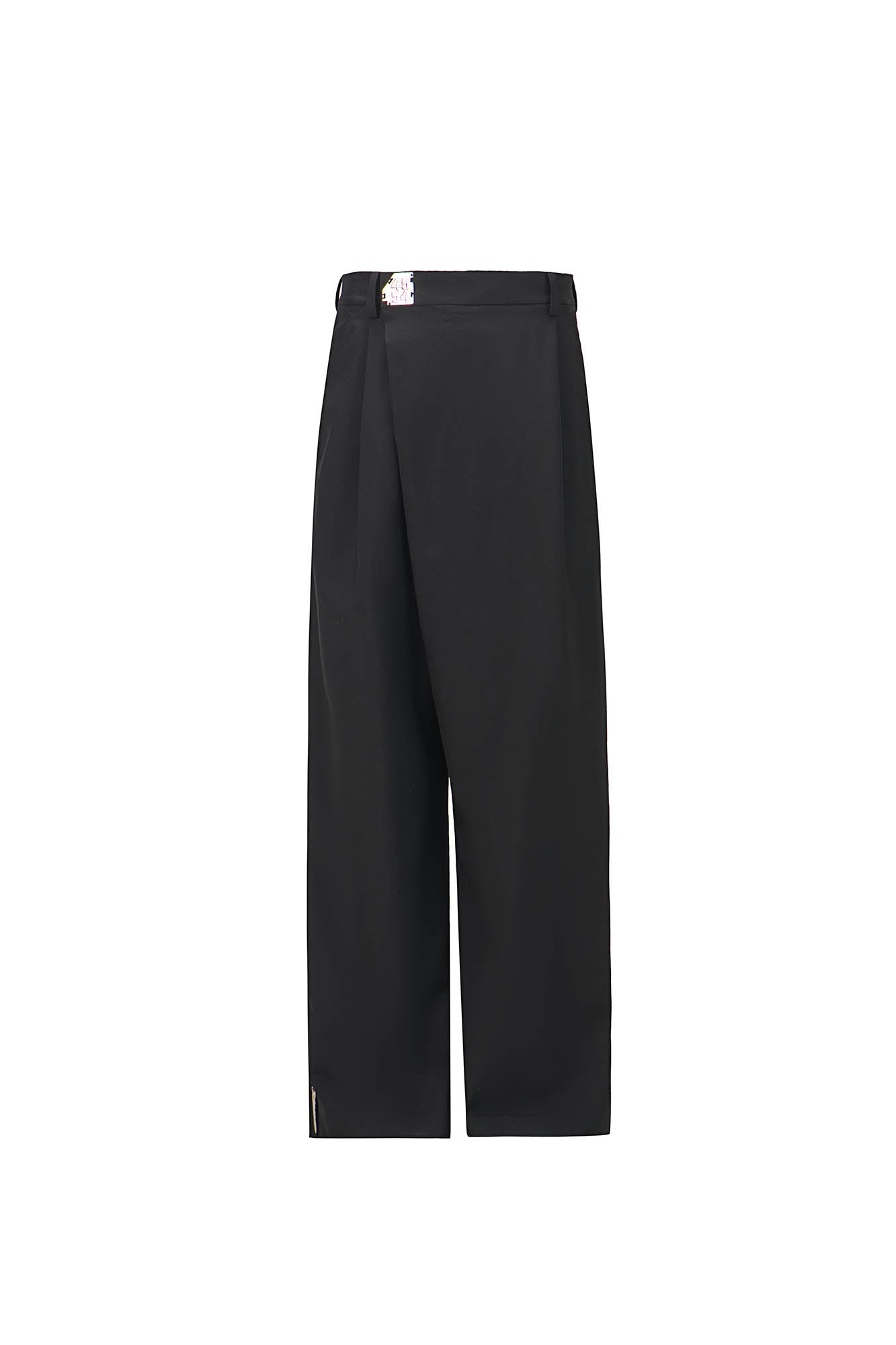 455EMBLE Side-Zip Asymmetrical PU-Pocket Pants, premium urban and streetwear designers apparel on PROJECTISR.com, 455EMBLE