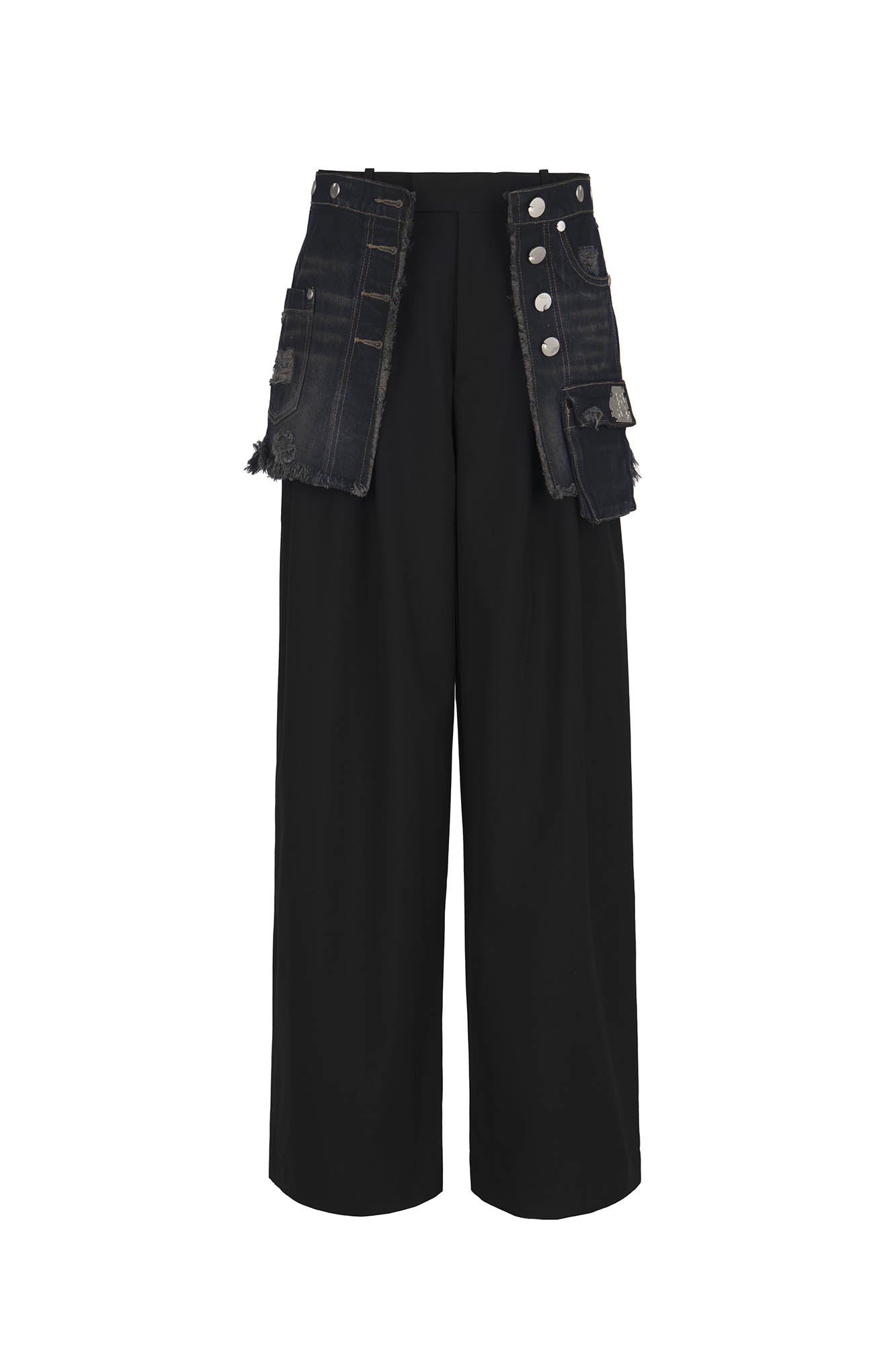 455EMBLE Detachable Frayed Waistband Washed Jeans, premium urban and streetwear designers apparel on PROJECTISR.com, 455EMBLE