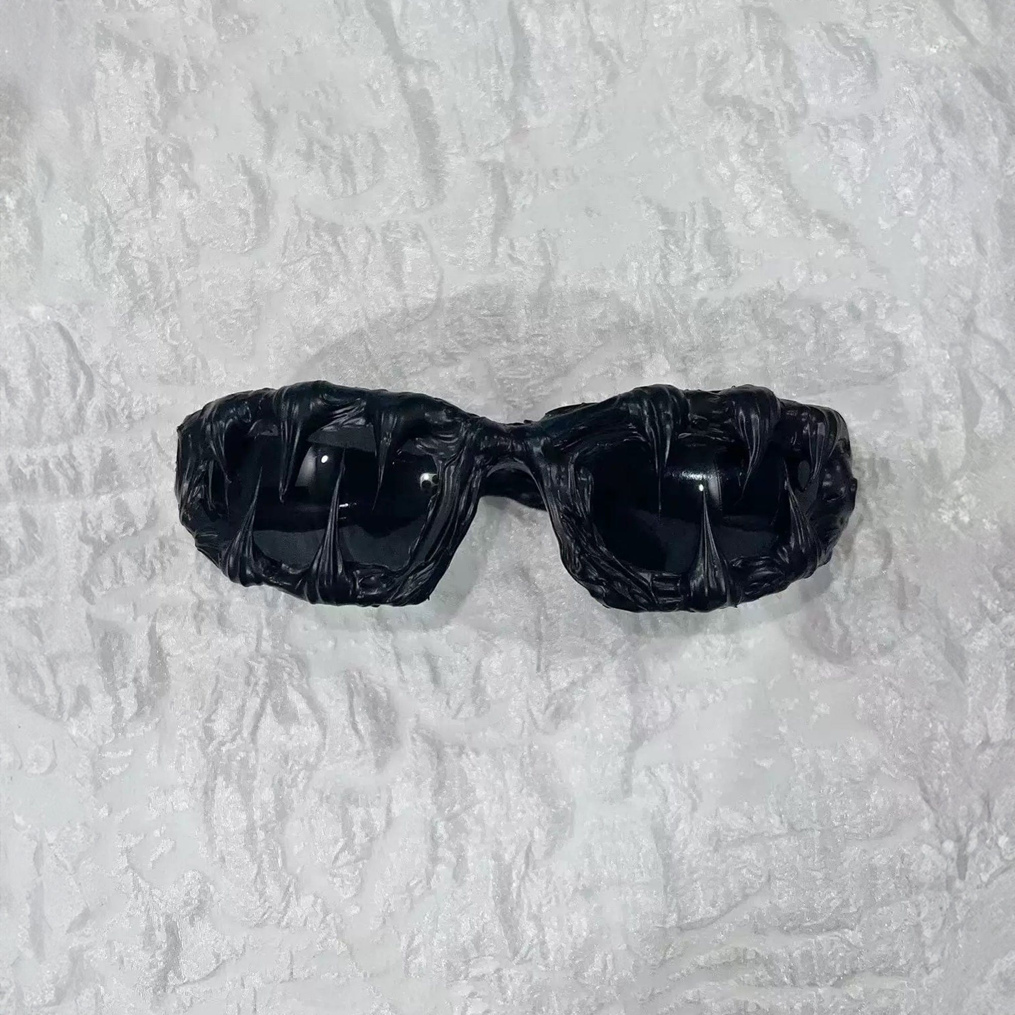 Pi0neeR Venom Melt Dripped Resin Sunglasses Black, premium urban and streetwear designers apparel on PROJECTISR.com, Pi0neeR