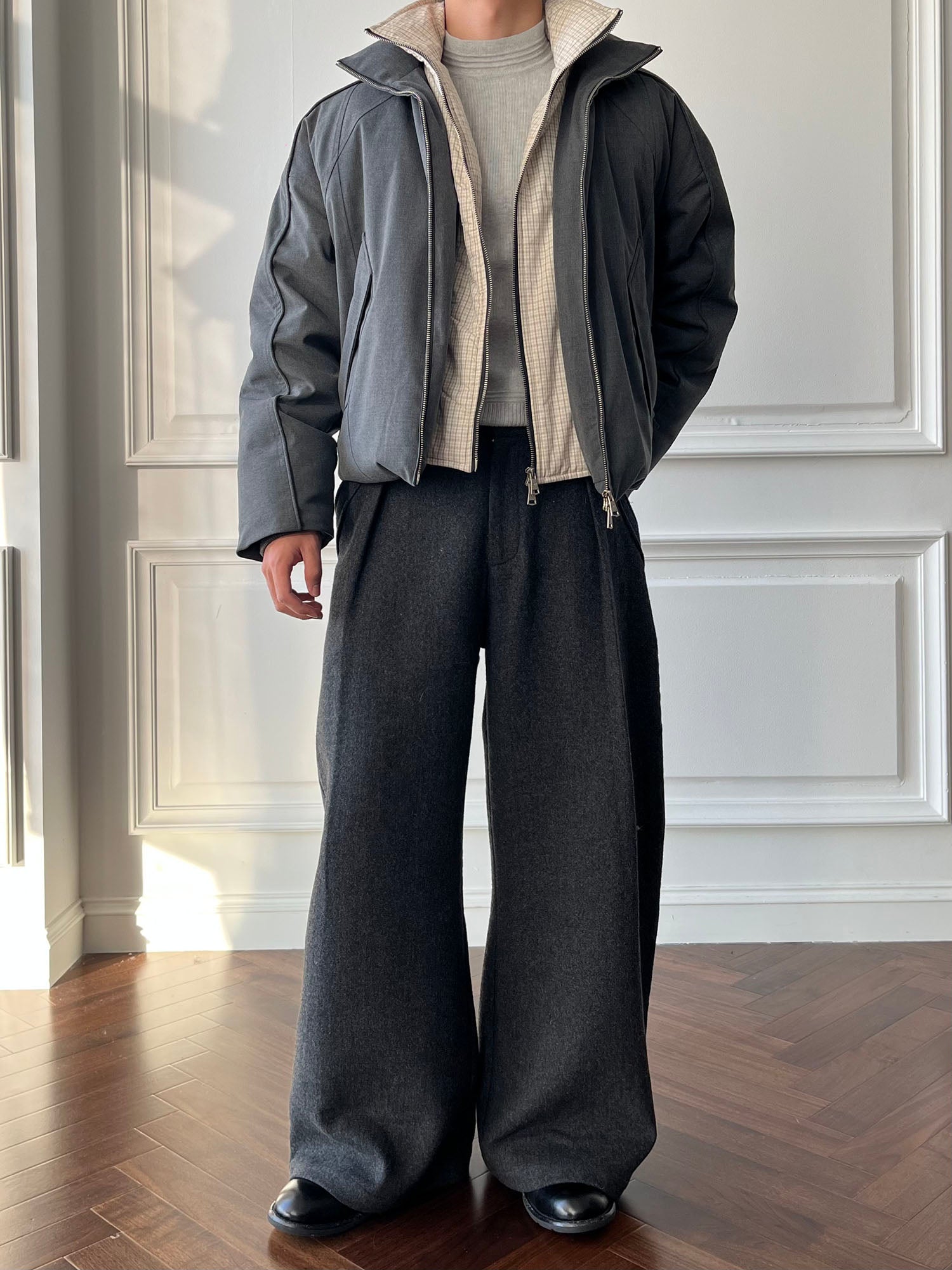 CATSSTAC Plaid Layered Down Jacket