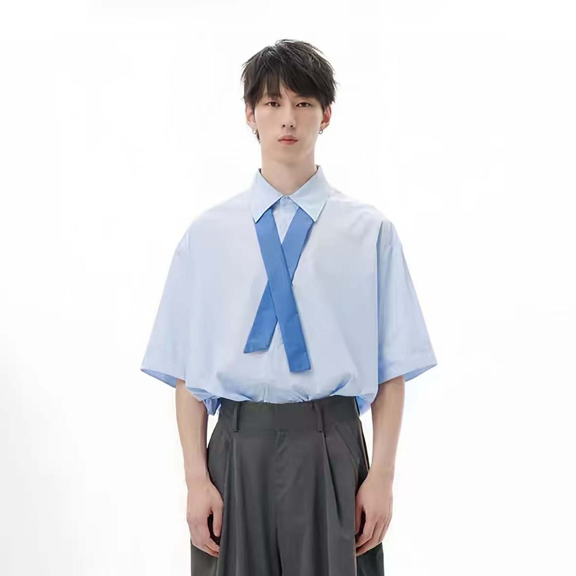 TUIMU Cross Tie Detachable Sleeve Shirt, premium urban and streetwear designers apparel on PROJECTISR.com, TUIMU