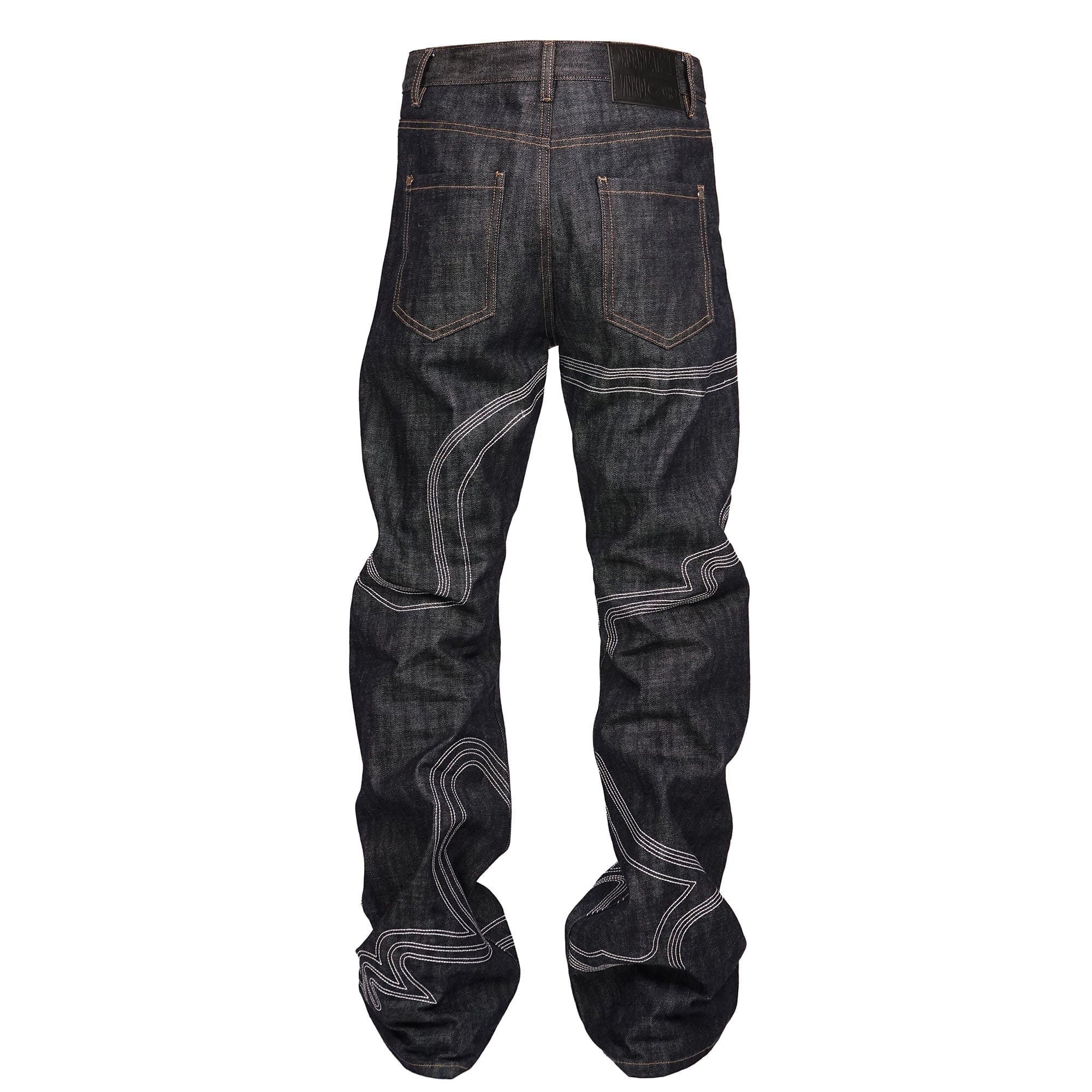 VINKID Embroidered Dove Stitched Selvedge Jeans, premium urban and streetwear designers apparel on PROJECTISR.com, VINKID