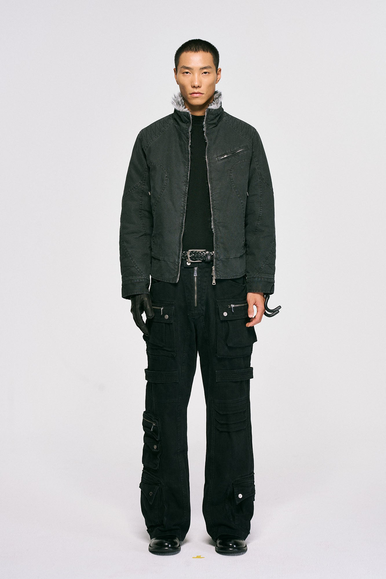 CATSSTAC Faux Fur Lining Washed Jacket