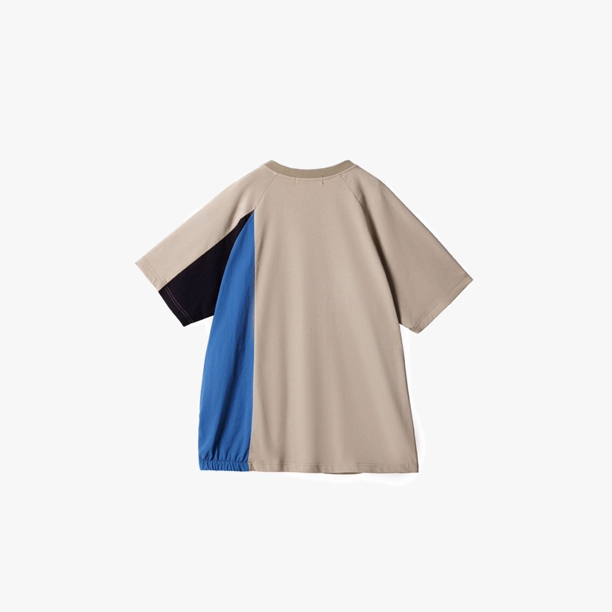 ERROR CODE ROBOT Multi-Patchwork Elastic Hem T-Shirt, premium urban and streetwear designers apparel on PROJECTISR.com, ERROR CODE ROBOT