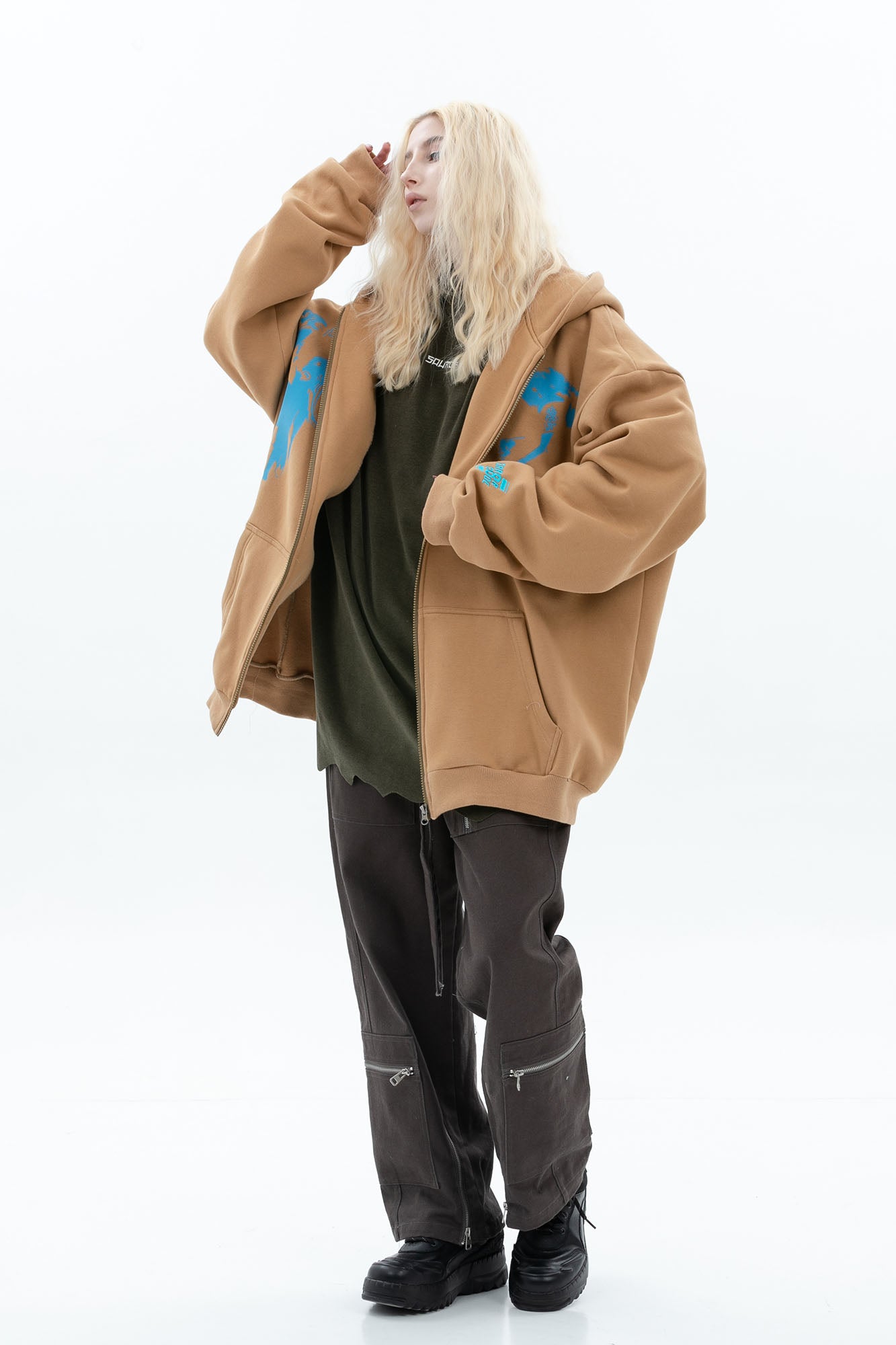 ERROR CODE ROBOT Fleetwood Mac Graphic Oversized Hooded Jacket, premium urban and streetwear designers apparel on PROJECTISR.com, ERROR CODE ROBOT