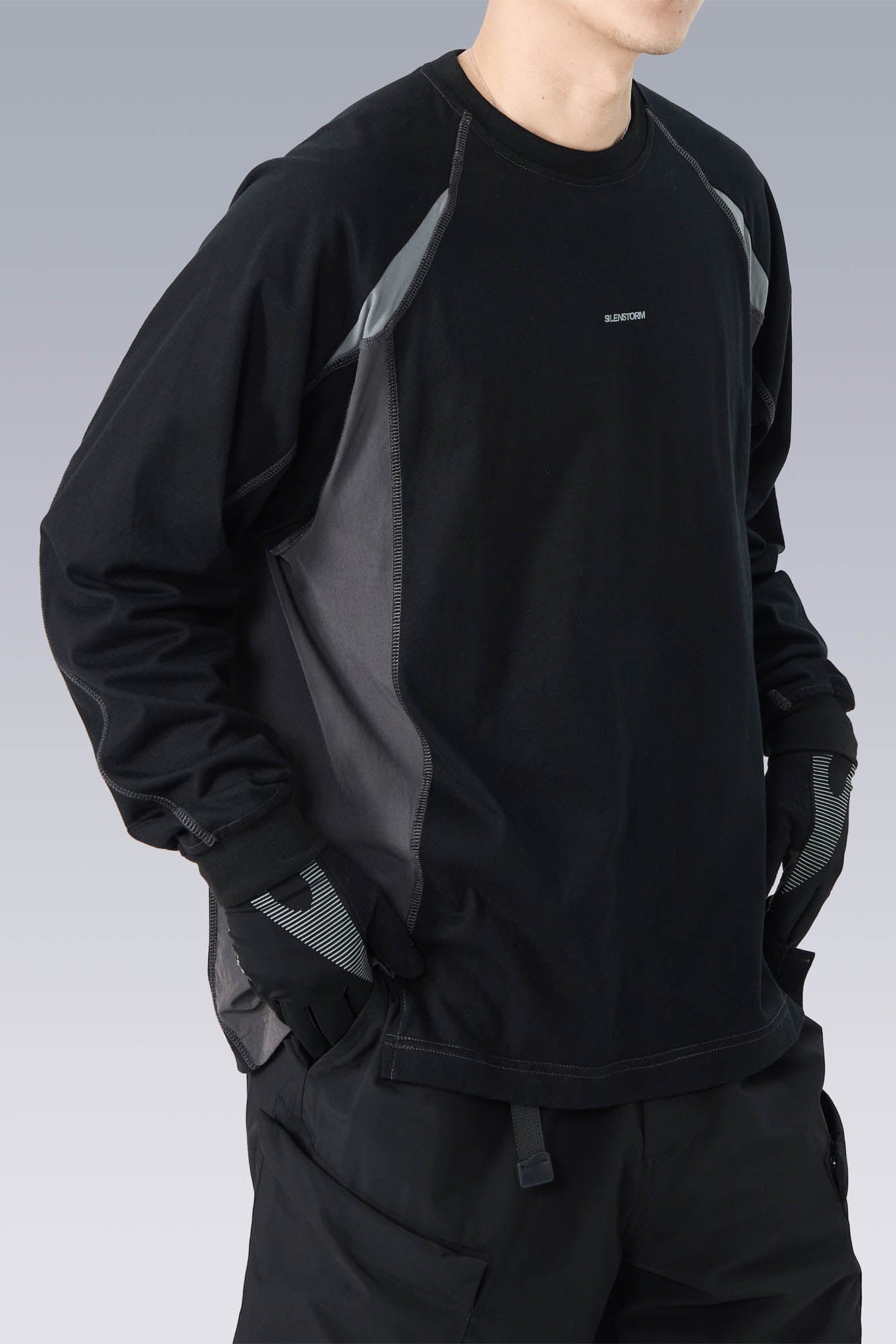 SILENSTORM Spliced Raglan Cycling Long-Sleeve Shirt, premium urban and streetwear designers apparel on PROJECTISR.com, SILENSTORM