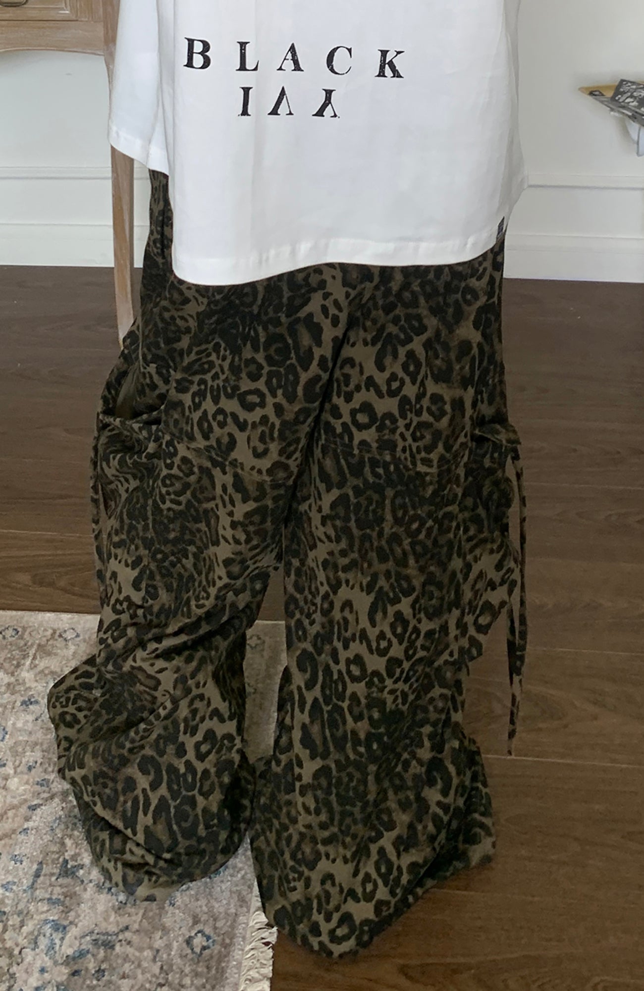SADSOUP Leopard Cargo Wide-Leg Pants