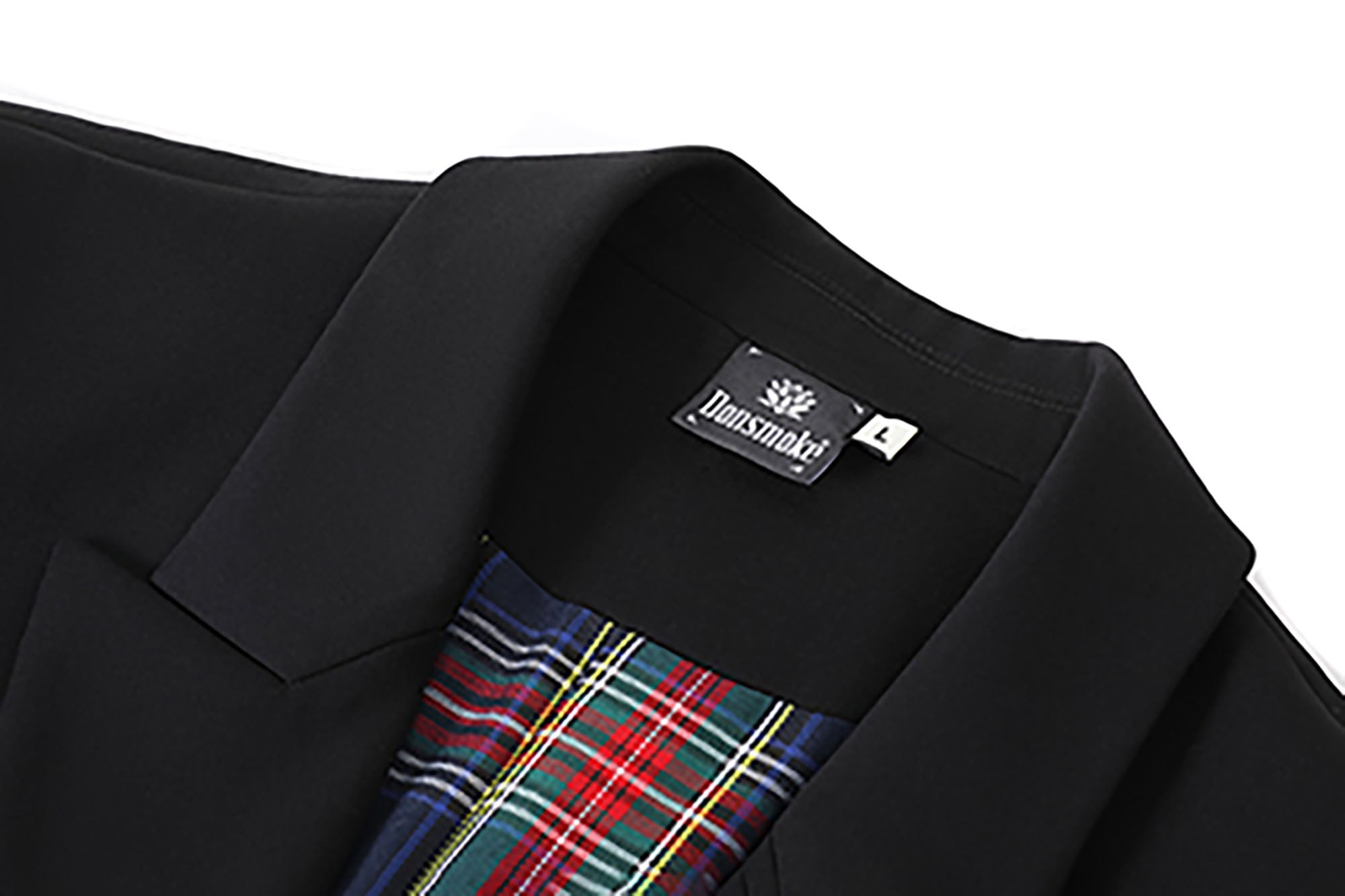 DONSMOKE × NANA Plaid Panel Graphic Oversized Blazer, premium urban and streetwear designers apparel on PROJECTISR.com, DONSMOKE