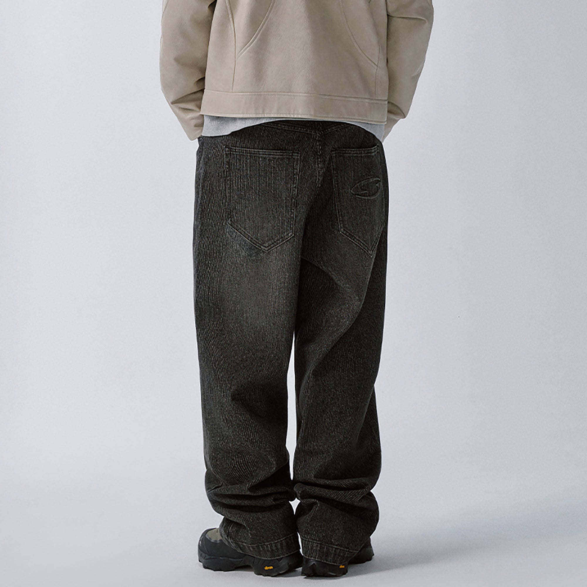 F2CE Retro Corduroy Logo Embroidery Straight-Leg Jeans, premium urban and streetwear designers apparel on PROJECTISR.com, F2CE