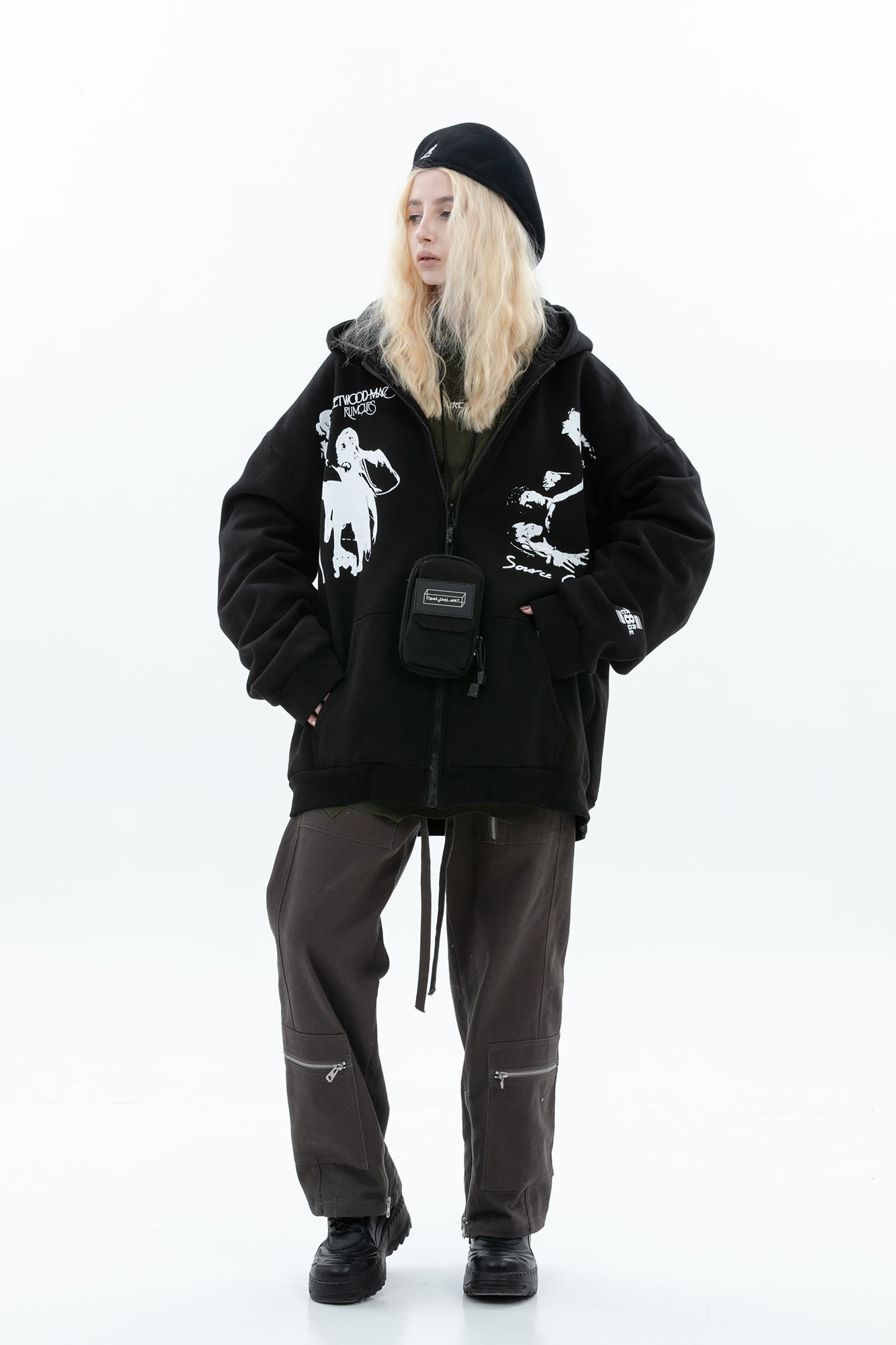 ERROR CODE ROBOT Fleetwood Mac Graphic Oversized Hooded Jacket, premium urban and streetwear designers apparel on PROJECTISR.com, ERROR CODE ROBOT