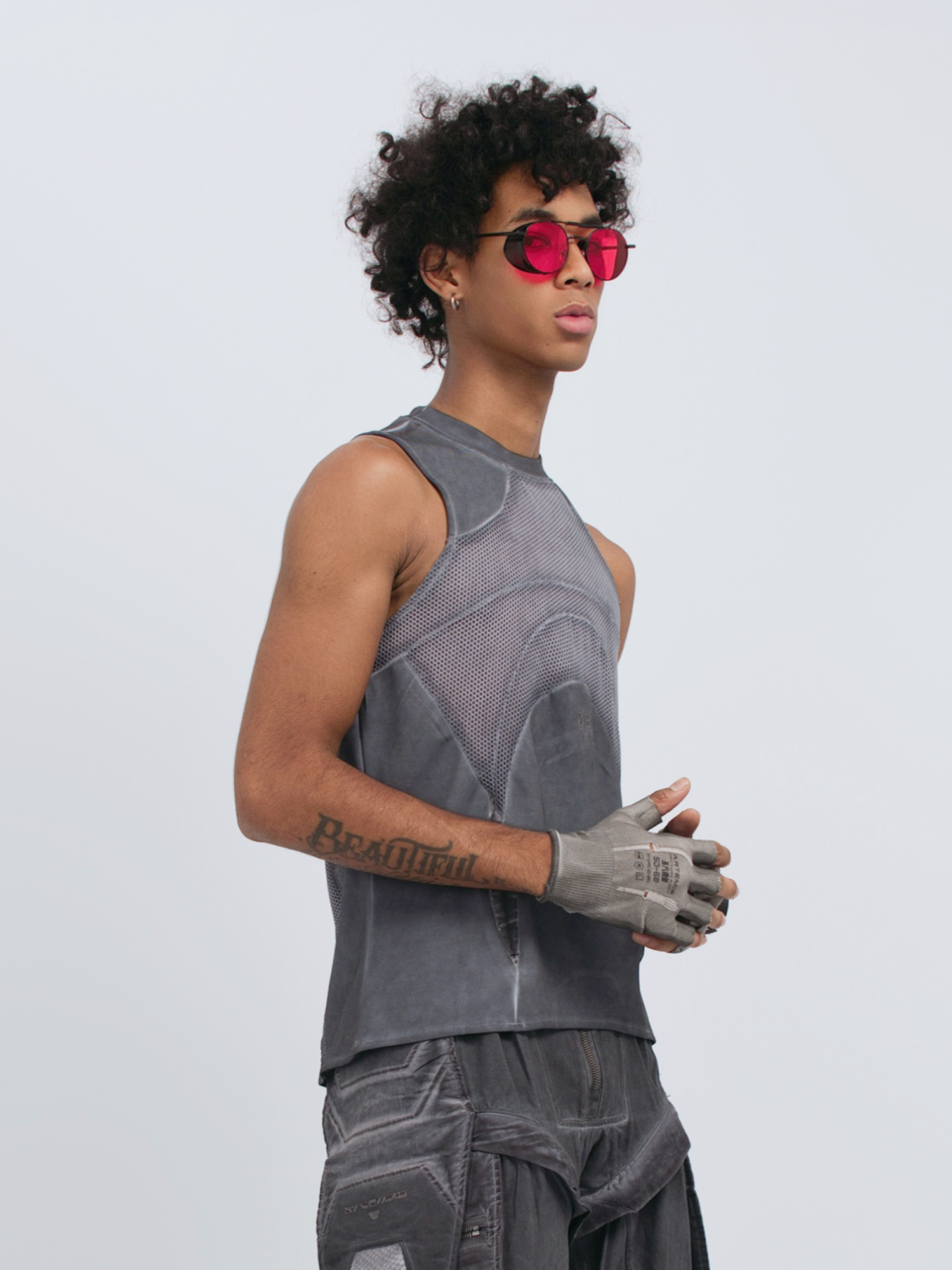 STEAM Distressed Mesh Tactical Tank Top