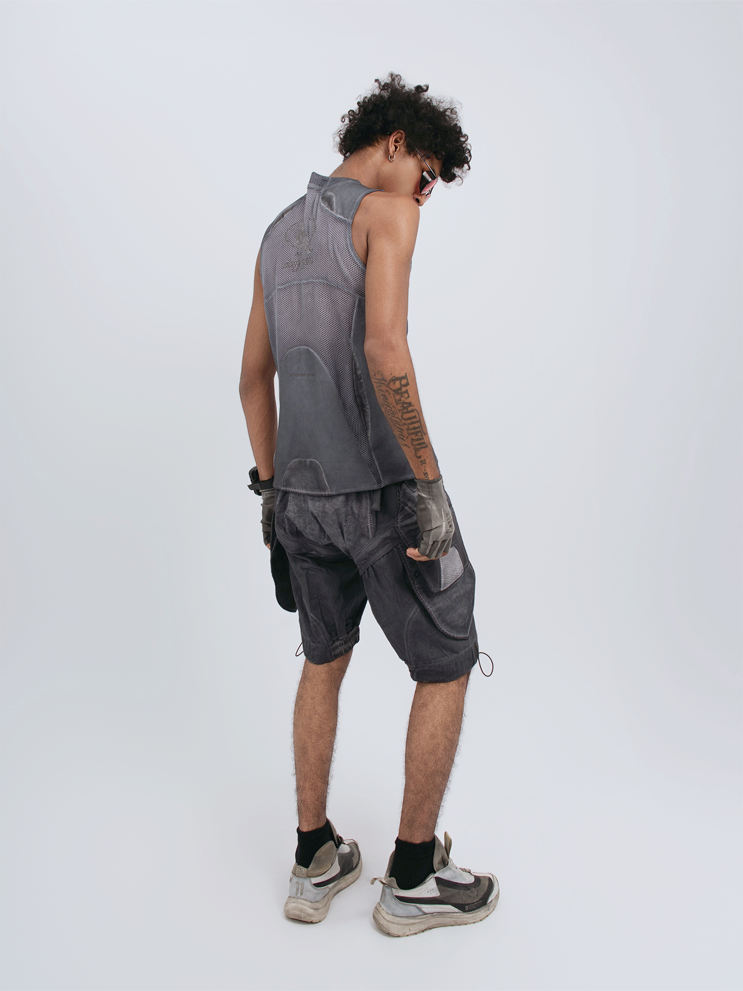 STEAM Distressed Mesh Tactical Tank Top