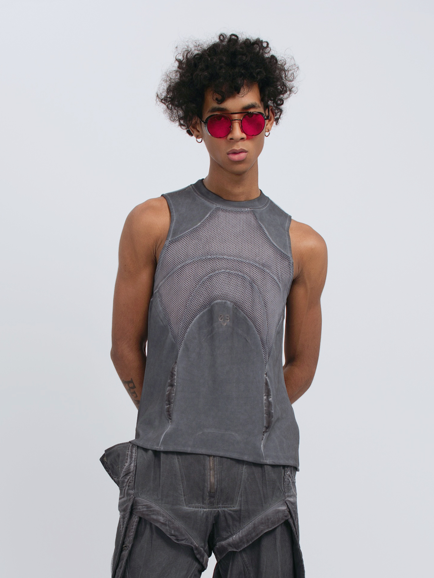 STEAM Distressed Mesh Tactical Tank Top
