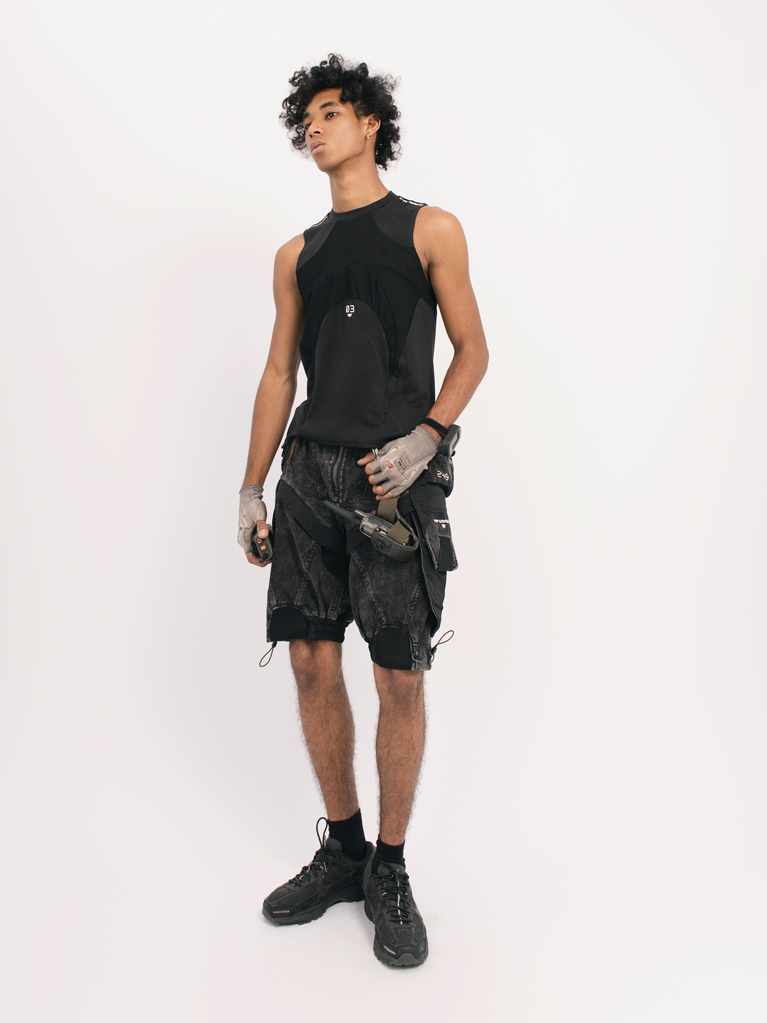 STEAM Distressed Mesh Tactical Tank Top