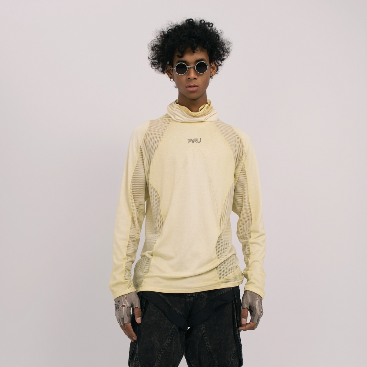 STEAM Mesh Paneled Washed Long-Sleeve Tee