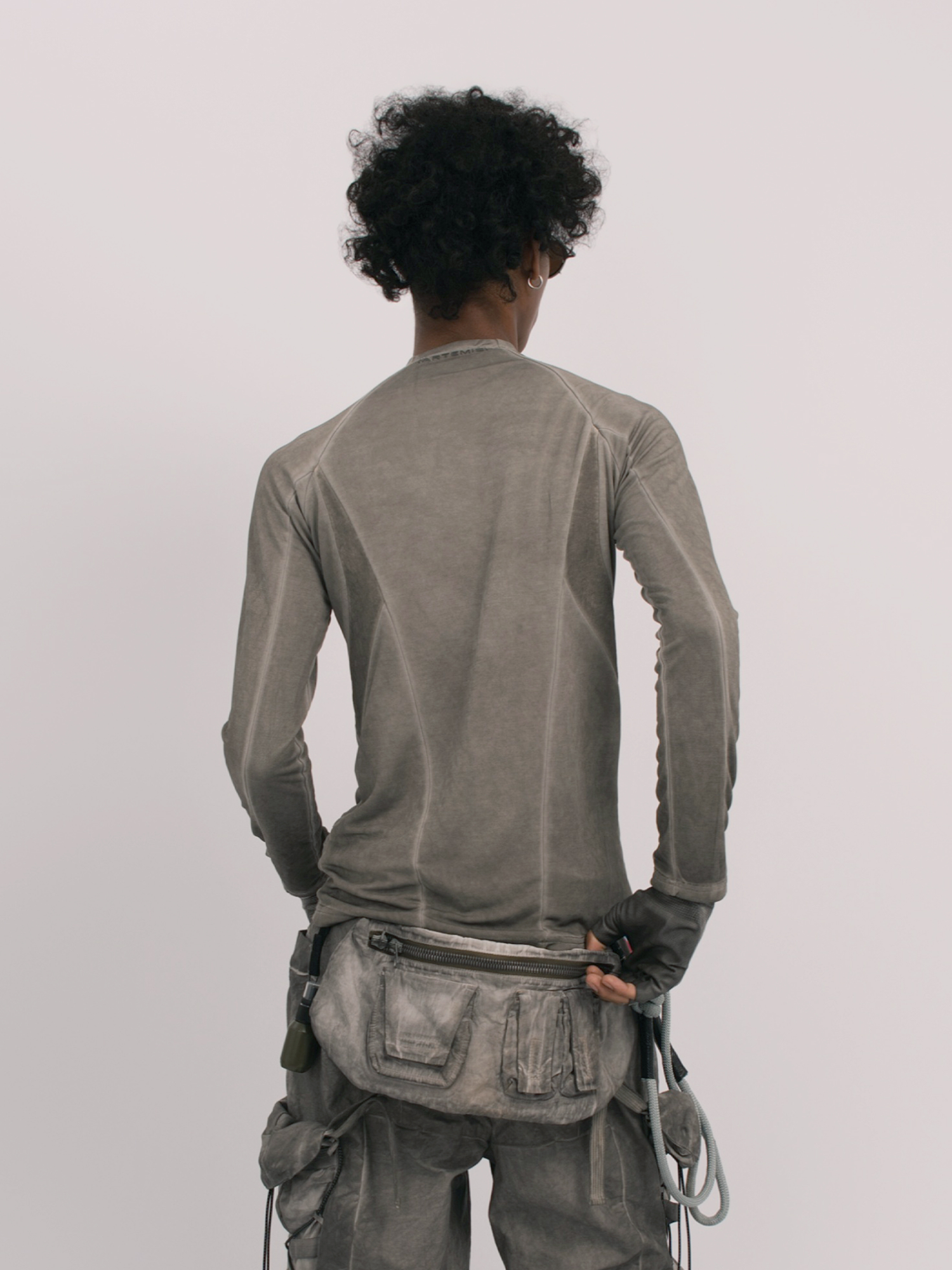 STEAM Distressed Spliced Paneled Long-Sleeve Tee