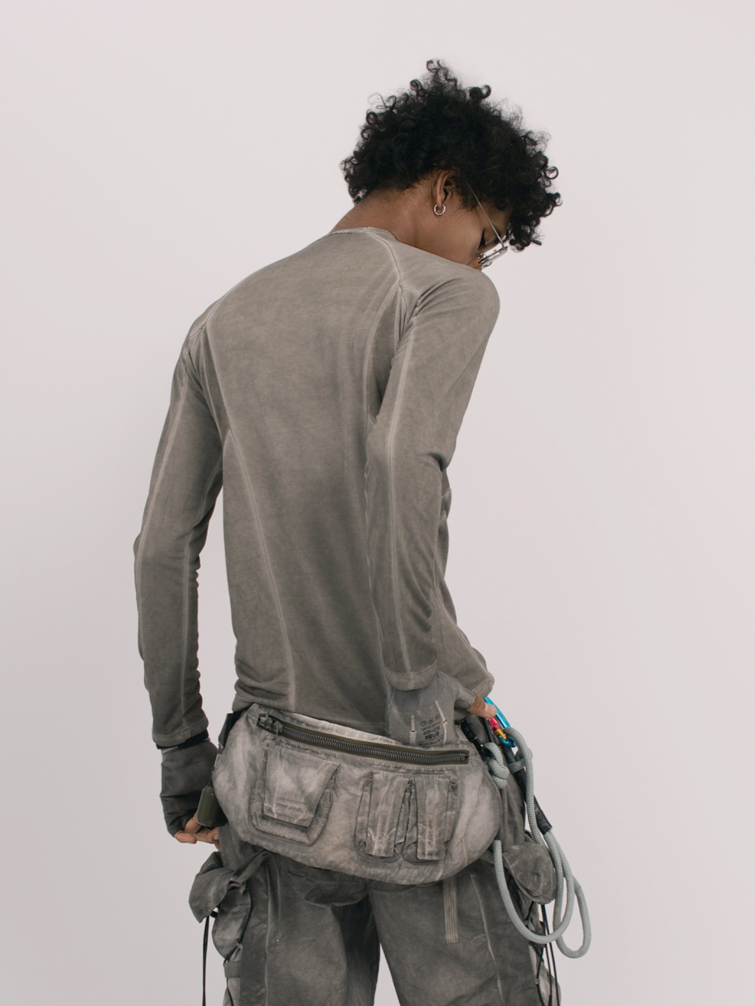 STEAM Distressed Spliced Paneled Long-Sleeve Tee