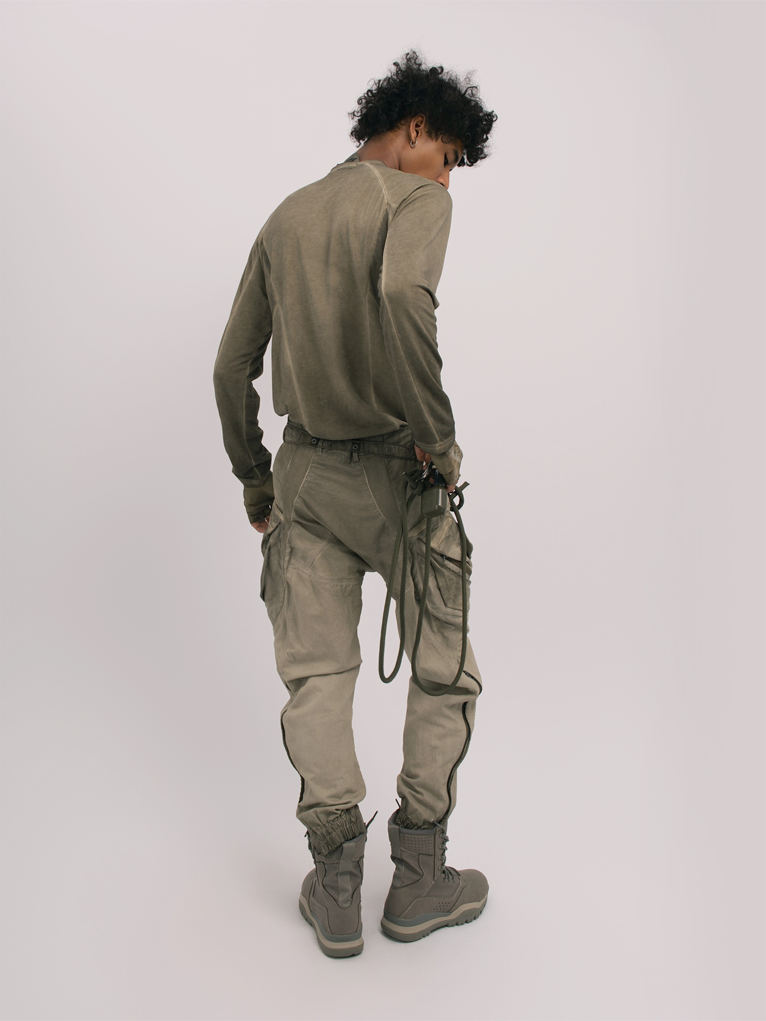 STEAM Distressed Spliced Paneled Long-Sleeve Tee