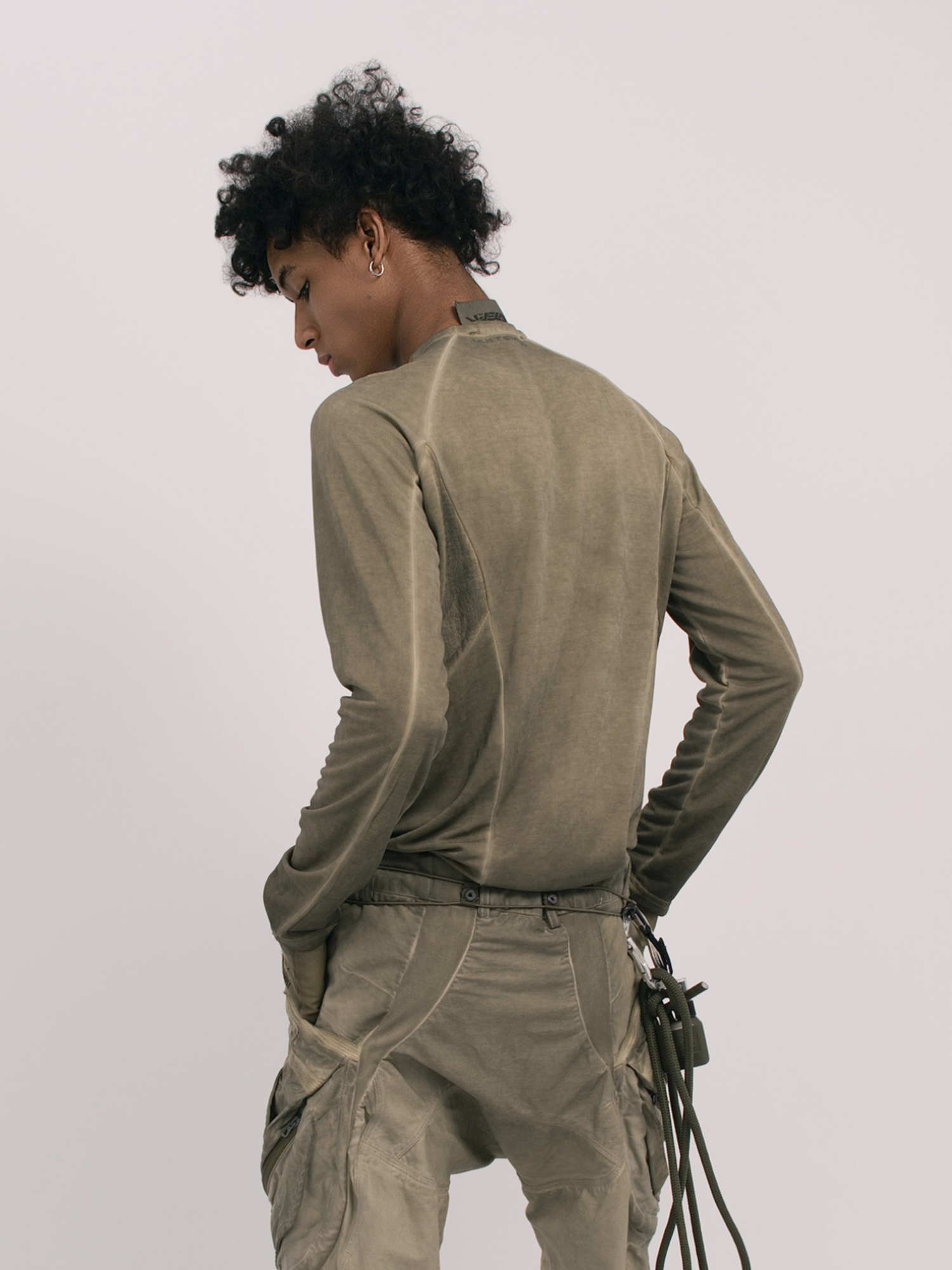 STEAM Distressed Spliced Paneled Long-Sleeve Tee