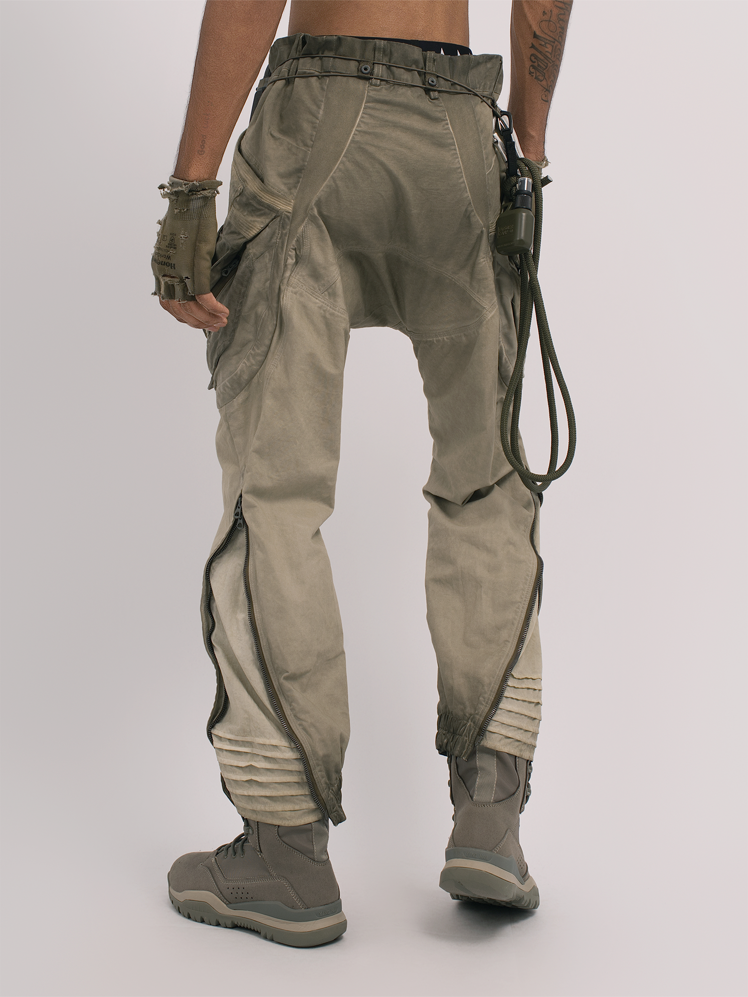 STEAM Distressed Multi-Pocket Utility Cargo Pants