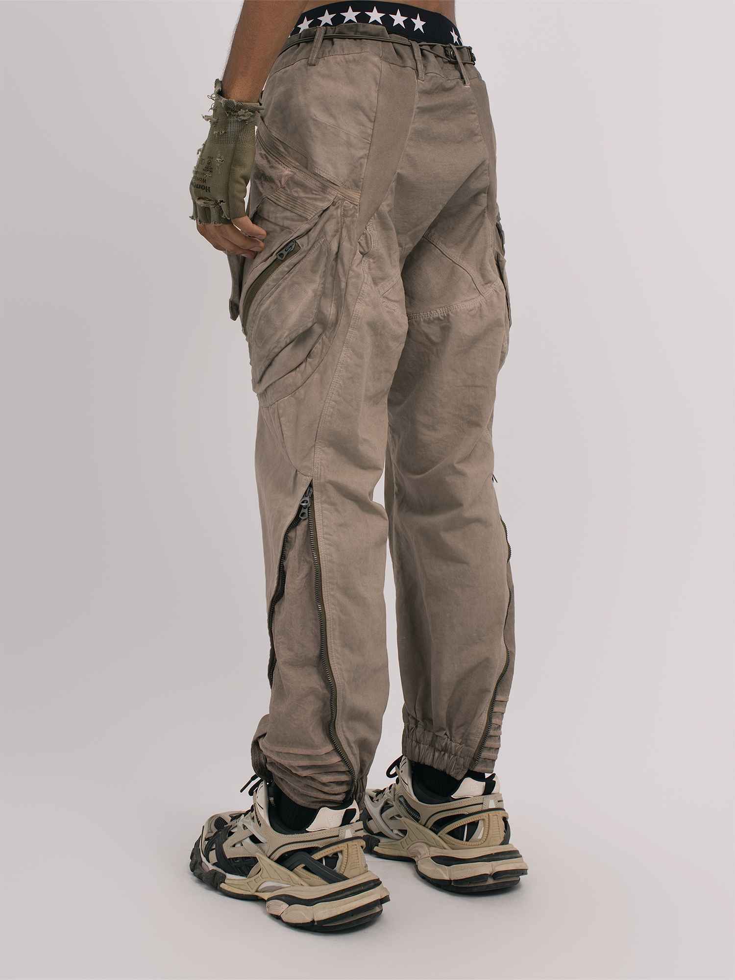 STEAM Distressed Multi-Pocket Utility Cargo Pants