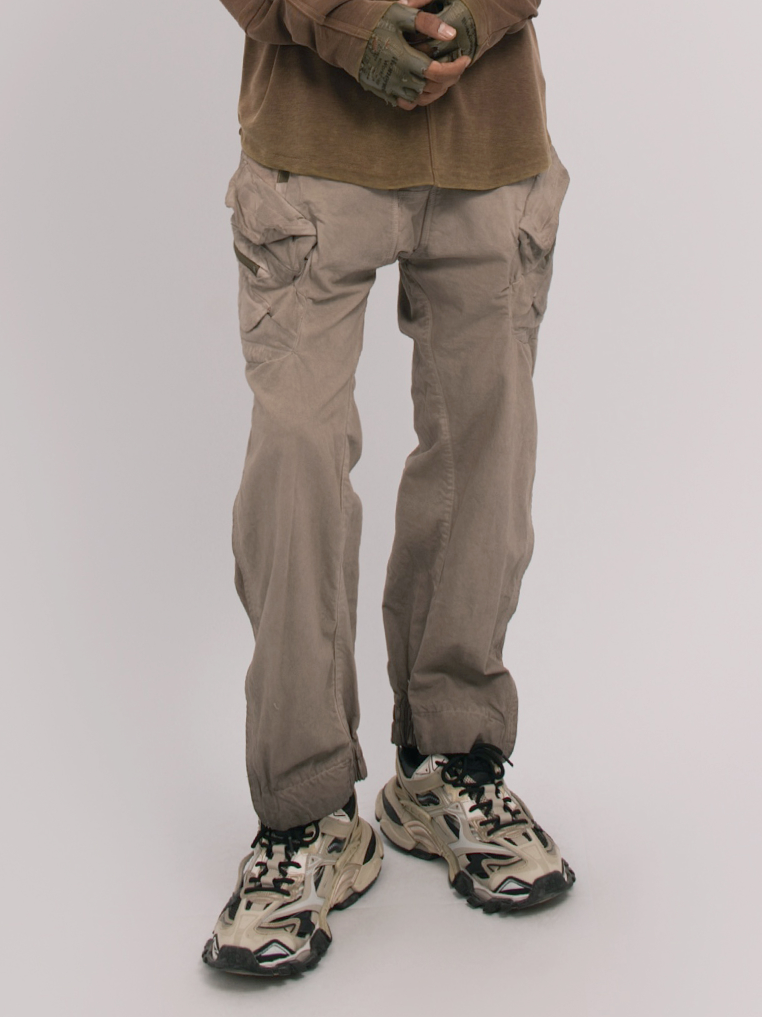 STEAM Distressed Multi-Pocket Utility Cargo Pants