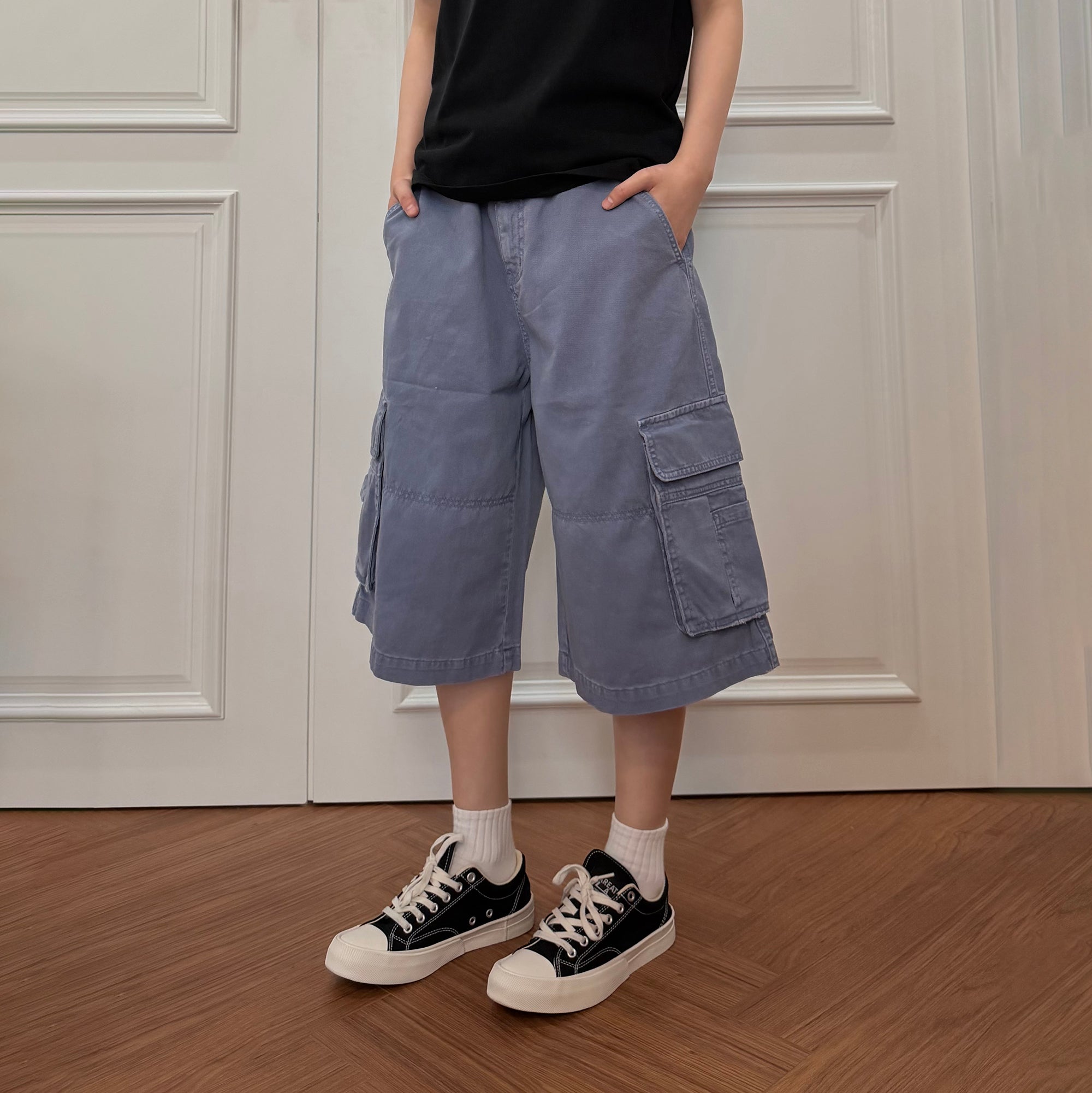 KREATE Washed Multi-Pocket Cargo Shorts, premium urban and streetwear designers apparel on PROJECTISR.com, KREATE