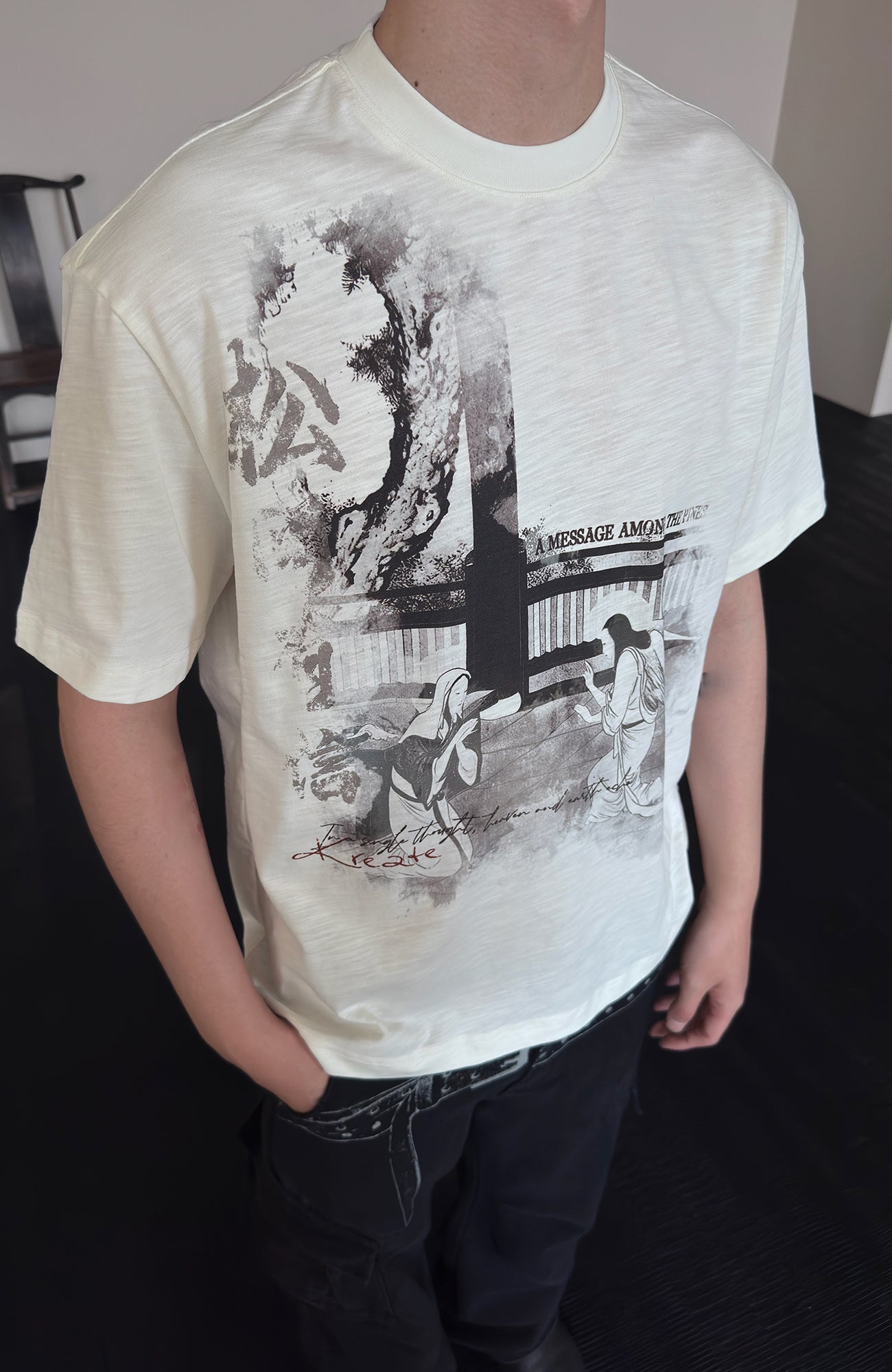 KREATE Bamboo Texture Graphic Tee, premium urban and streetwear designers apparel on PROJECTISR.com, KREATE