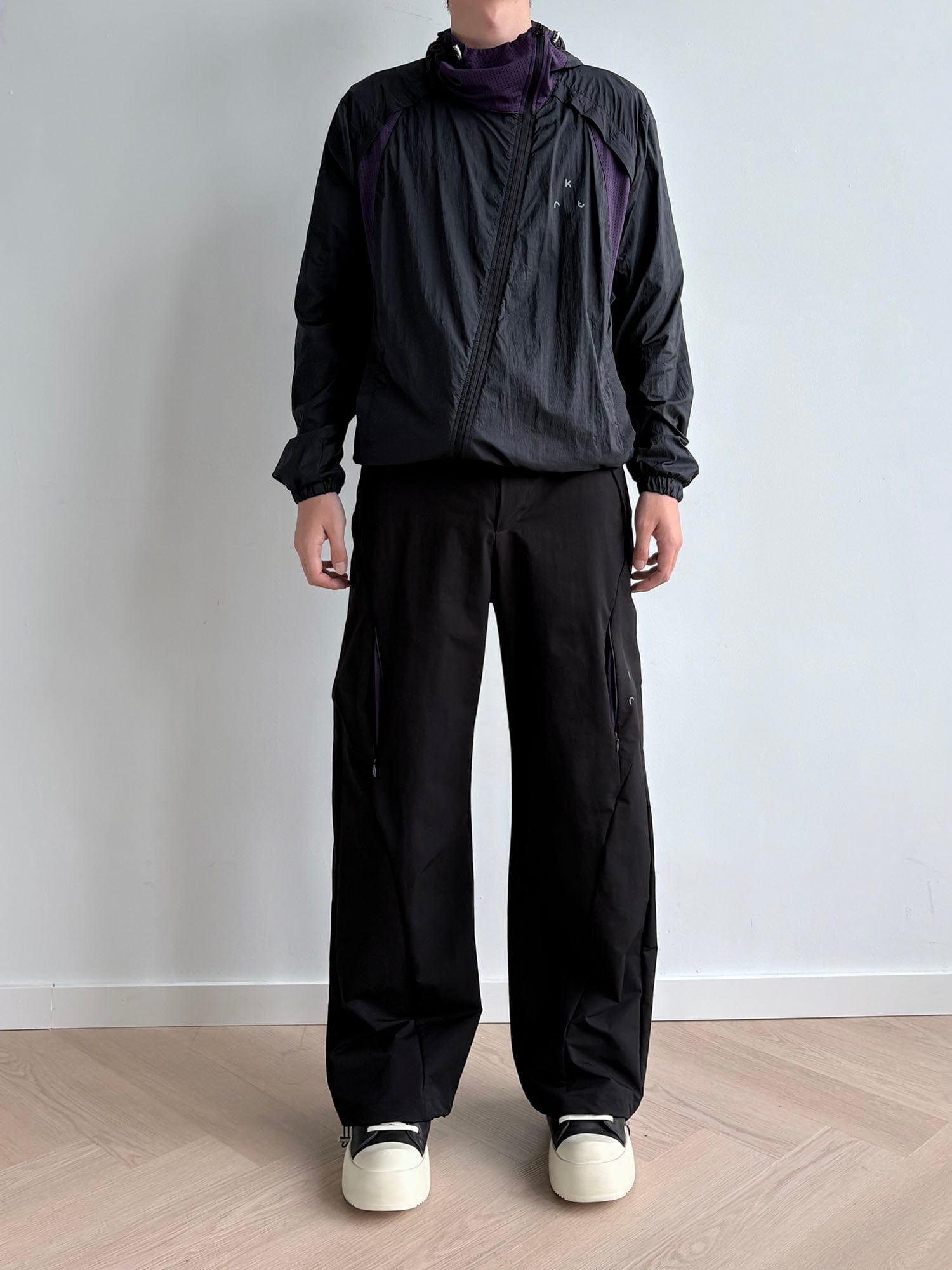 KREATE Curved Panel Drawstring-Hem Waterproof Pants, premium urban and streetwear designers apparel on PROJECTISR.com, KREATE