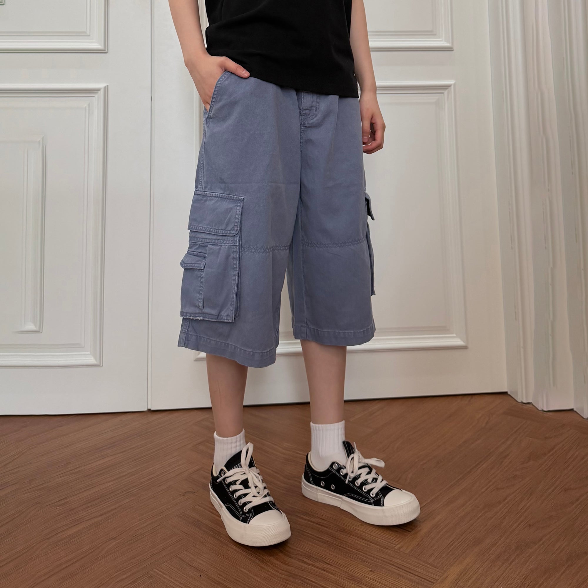 KREATE Washed Multi-Pocket Cargo Shorts, premium urban and streetwear designers apparel on PROJECTISR.com, KREATE
